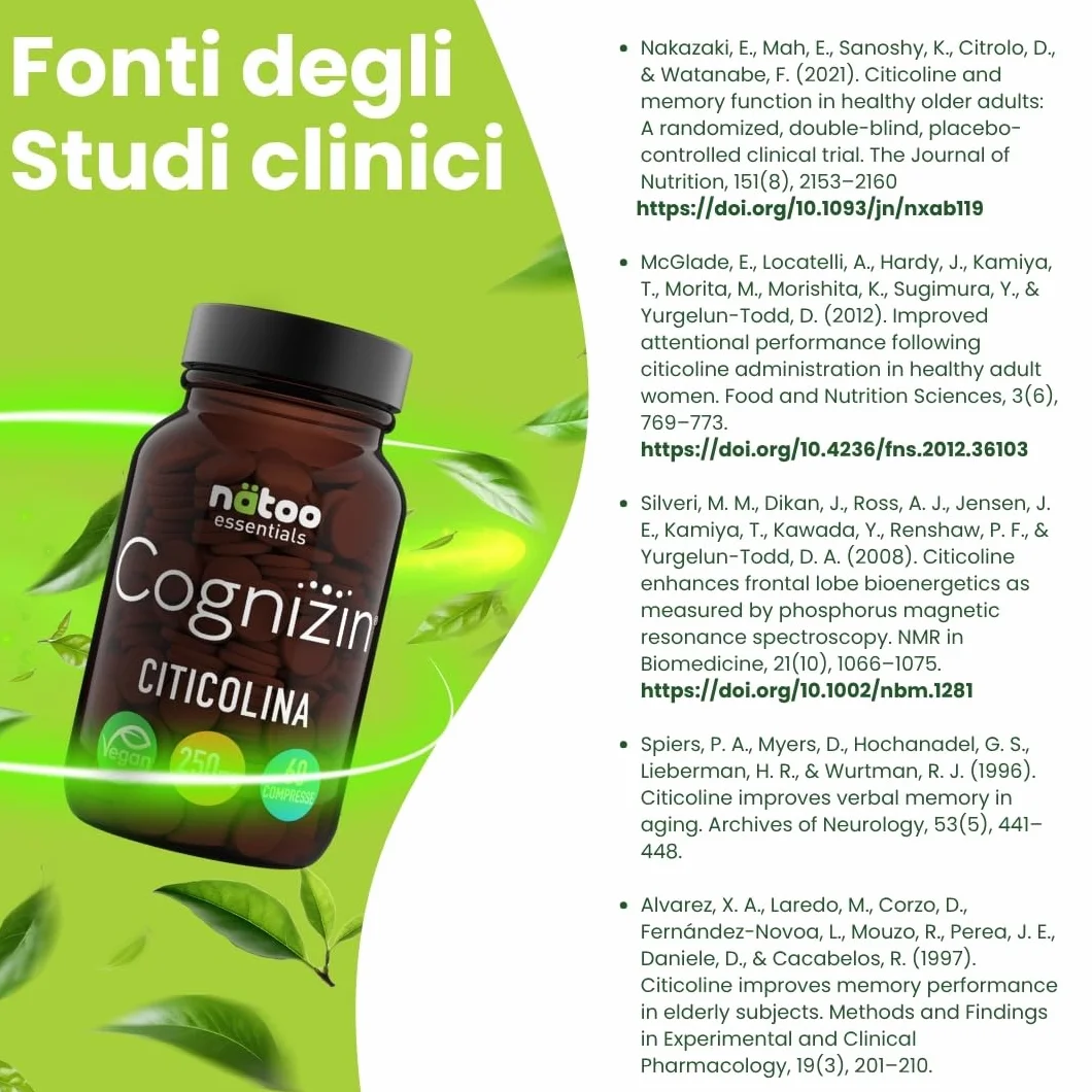 CITICOLINA 250 mg Cognizin 60 Cpr Integratore Concentrazione e Memoria CDP Colina