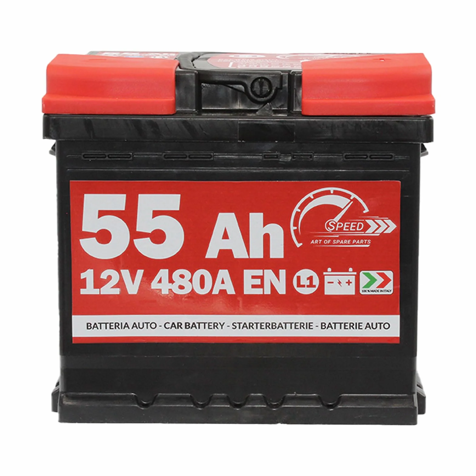 BATTERIA AUTO ORIGINALE SPEED BY SMC CODICE 7903430 L155 12V 55AH 480A EN CON POLO POSITIVO A DESTRA