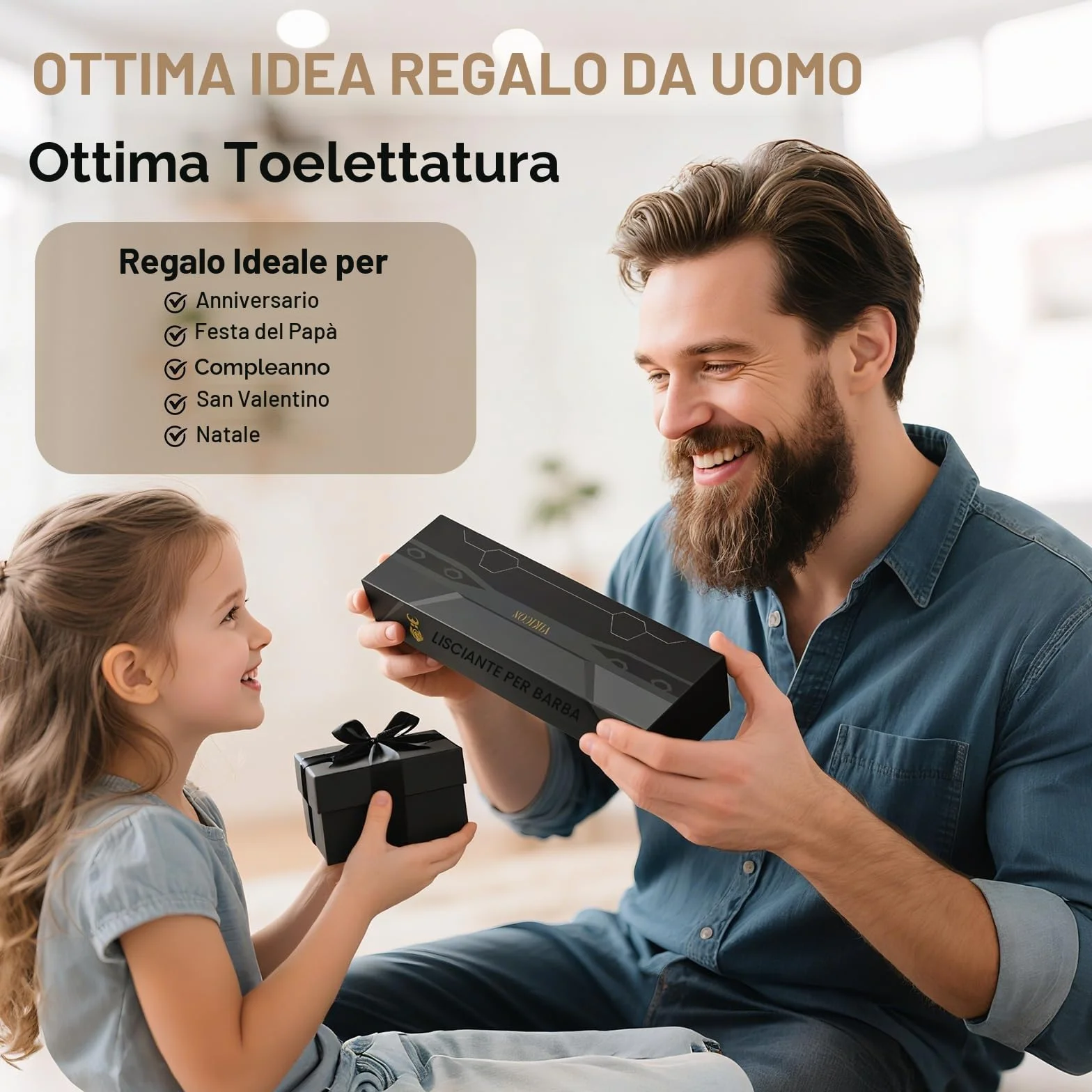 VIKICON Piastra per Barba Capelli Uomo Mini Styler Spazzola Lisciante Professionale Ionico Riscaldata Rapida