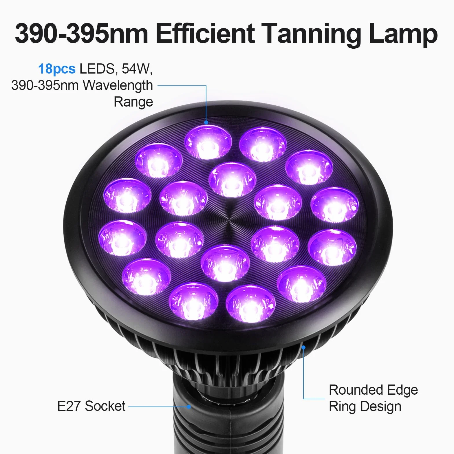 Lampada Abbronzante Viso Casa 54W 395nm con Treppiede Telescopico Regolabile