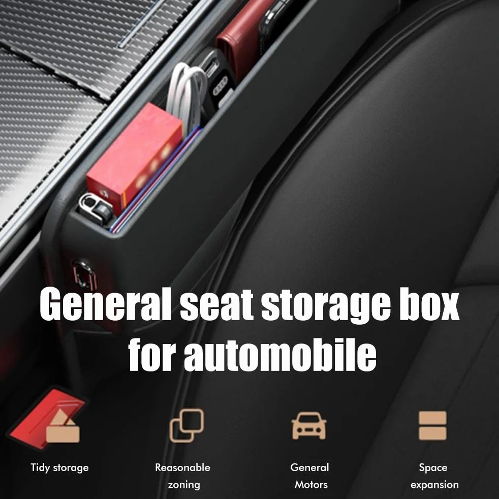 Organizzatore per Console Auto, Organizer per Riempimento Interspazio Seggiolino Auto Organizzatore Multifunzionale per Seggiolino Auto Scatola Portaoggetti Laterale per Console