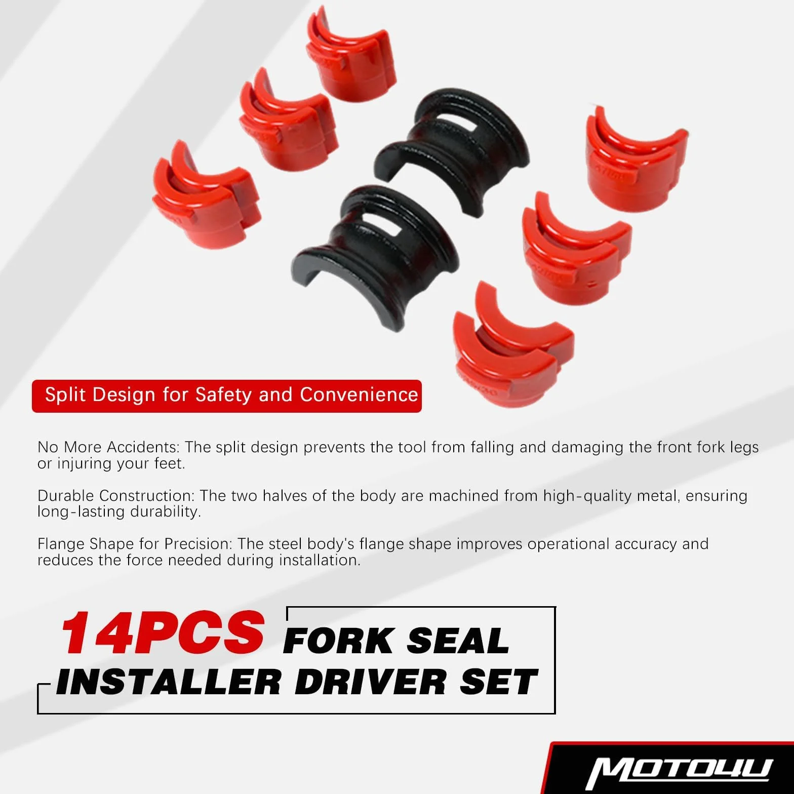 MOTO4U Kit guarnizioni forcella moto universali adattatori regolabili 35-50 mm