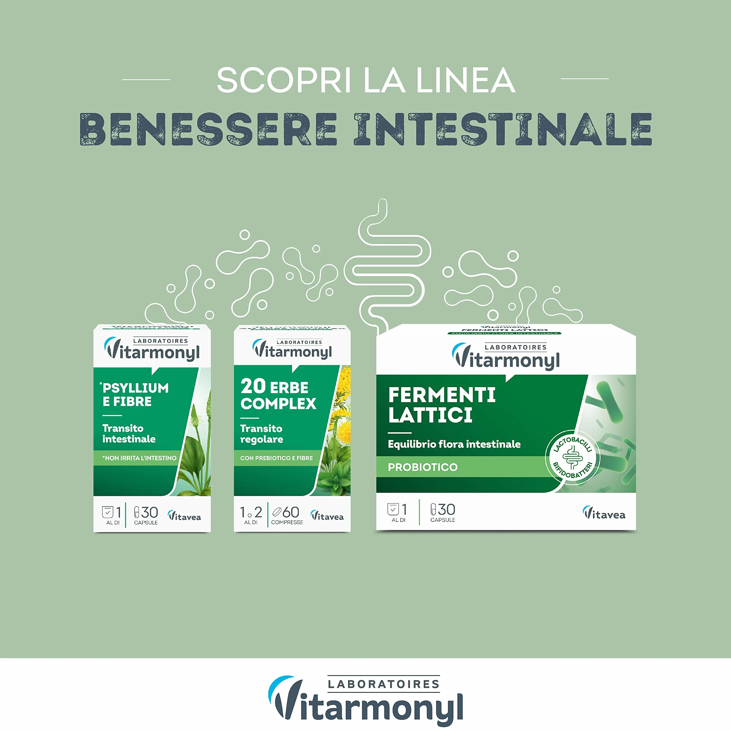 Vitarmonyl Fermenti Lattici Probiotici 7 Miliardi UFC 30 Capsule Integratore Flora Batterica Intestinale