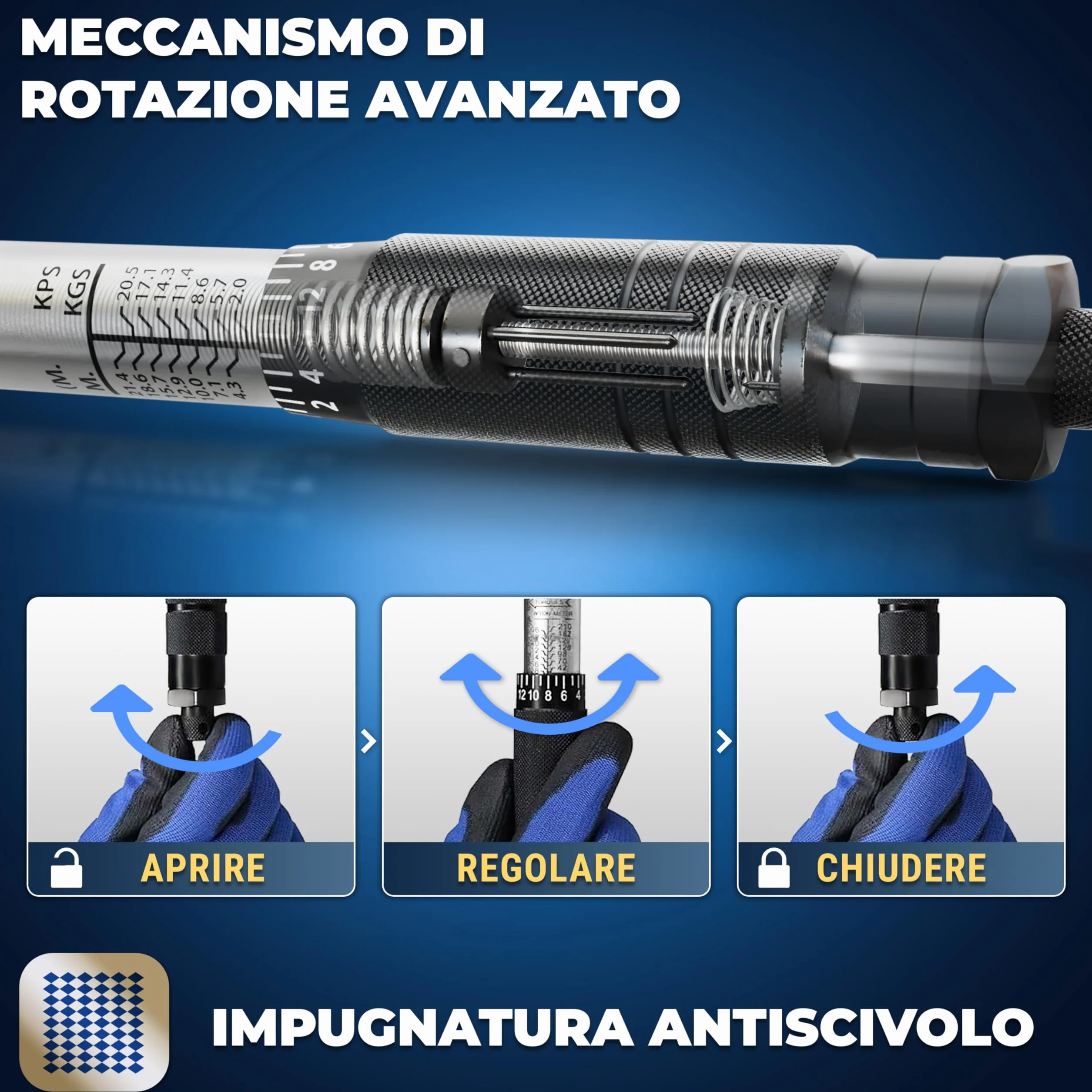 S&R Chiave Dinamometrica 1/2 28-210 Nm Set Professionale con Prolunga e Bussole 17-21mm