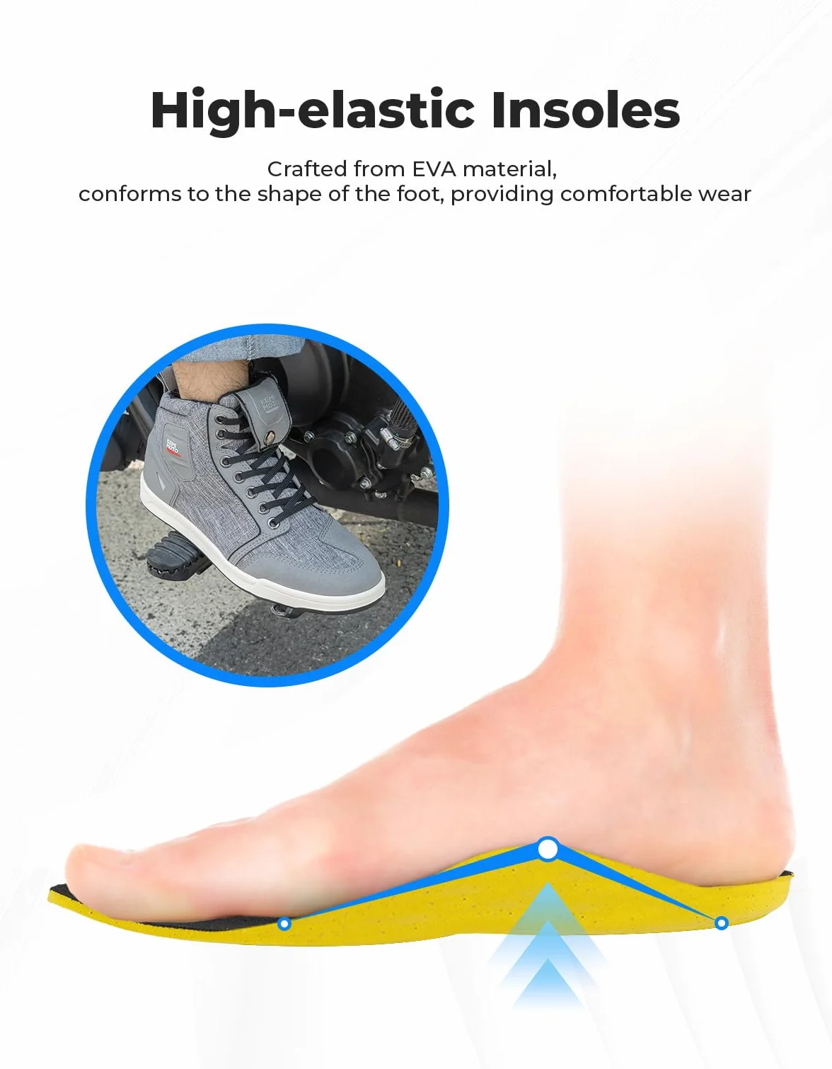 KEMIMOTO Scarpe Moto Uomo, Stivali Moto Uomo Casual con Il Cambio Marcia, Scarpe da Ginnastica da Motociclo Traspiranti con Zip Laterale