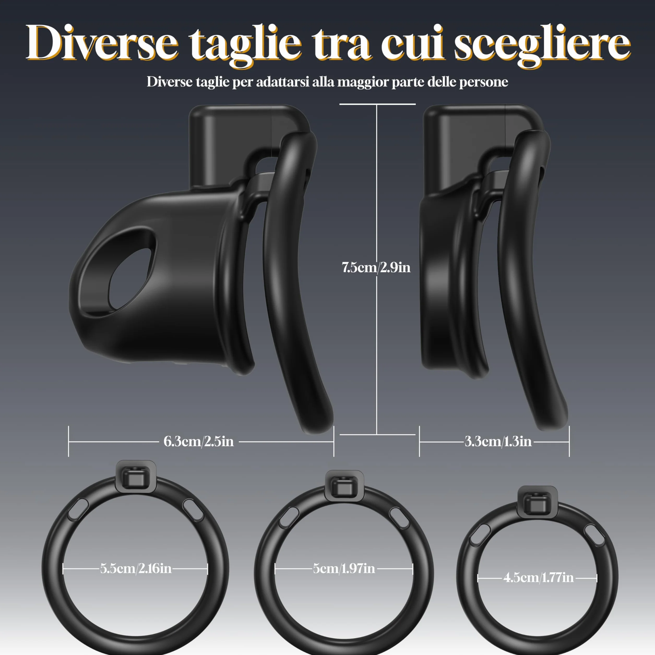 Sexytoysys Gabbia di Castità Piatta per Uomo, 2 Stili Dispositivo di Castità Maschile con 3 Anello per Pene e Catetere Uretrale
