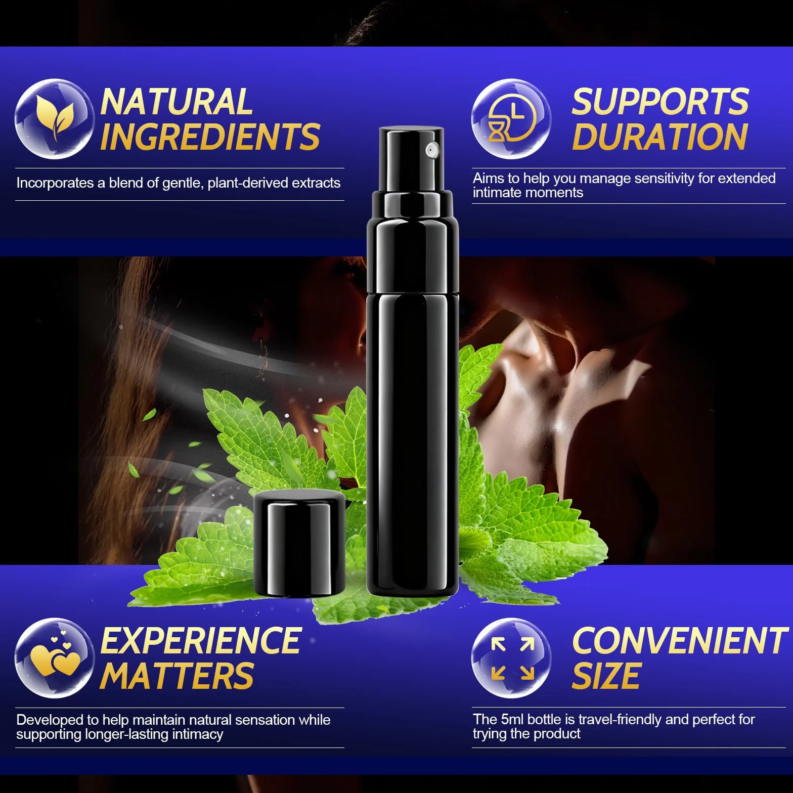 Spray Ritardante Uomo Naturale 5ml Prolunga Intimità Preserva Sensibilità