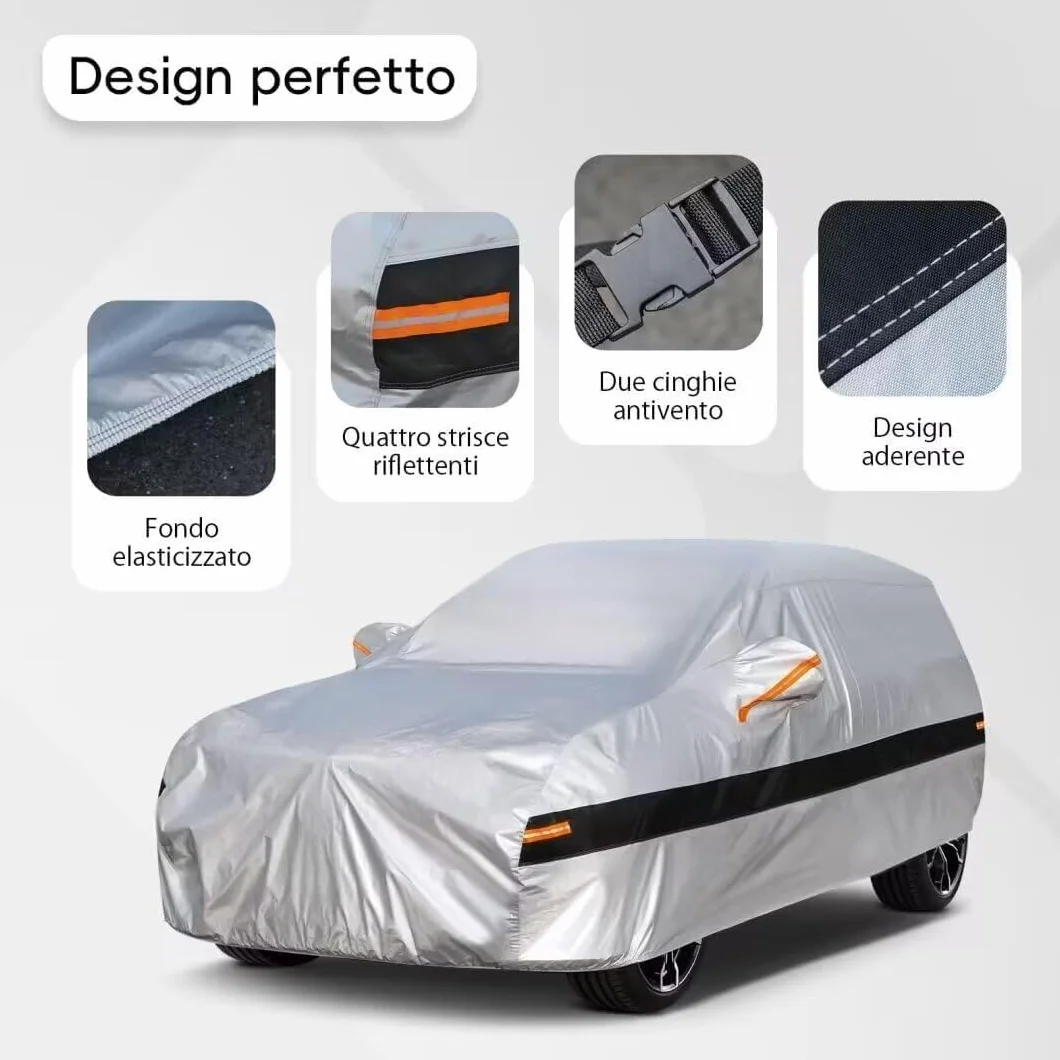 10 strati Telo Copriauto SUV per VW Tiguan/Volkswagen Tiguan Limited(2007-2025),100% copertura auto impermeabile,Telo Copri Auto per Esterno,impermeabile,protezione UV,antivento,antipolvere.