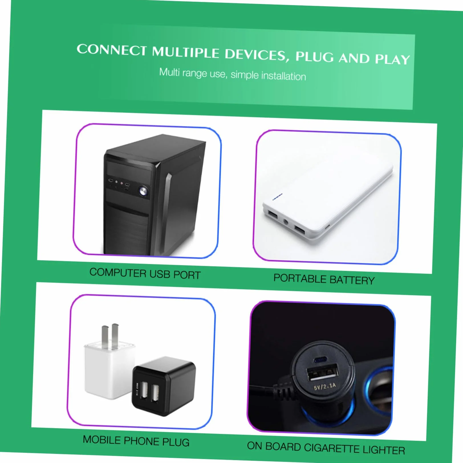 SOIMISS 4 Pezzi Lampada USB per Auto Luce d'Atmosfera Interna Notturna Carica USB per Auto e Casa