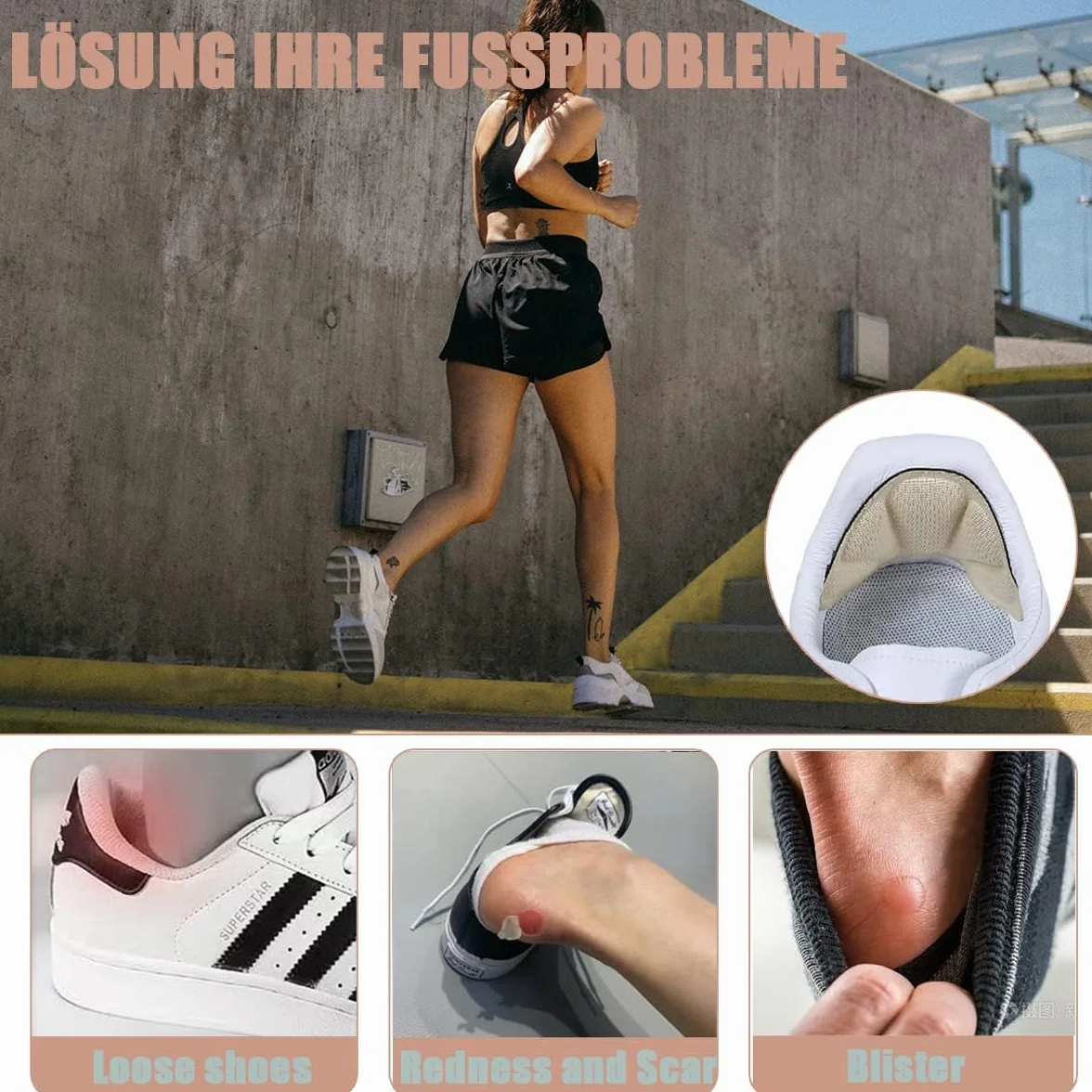 Cuscinetti per Tallone Scarpe Proteggi Scarpe Uomo Donne Cuscino Retro Troppo Grandi 6 Paia Migliorare Vestibilità