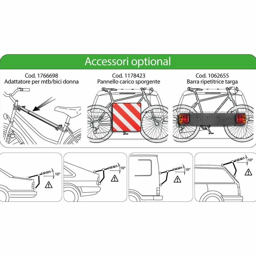 BBROS Portabici Posteriore per Auto | 3 Biciclette | 45kg | 6 Bloccaggi | Sistema Antidistacco | Universale | Omologato