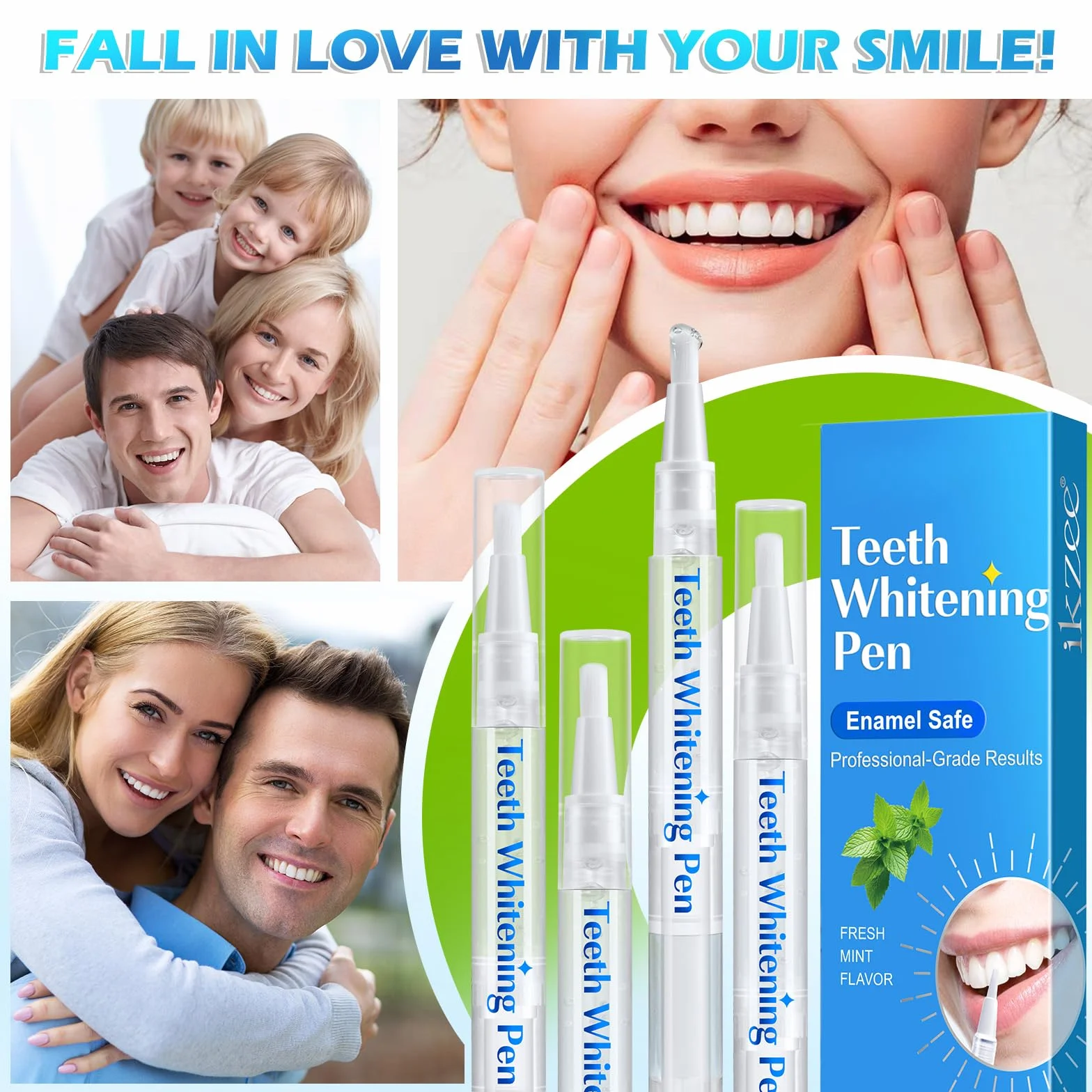 Penna sbiancante per denti 4 penne gel smacchiatore istantaneo 40 usi formula professionale