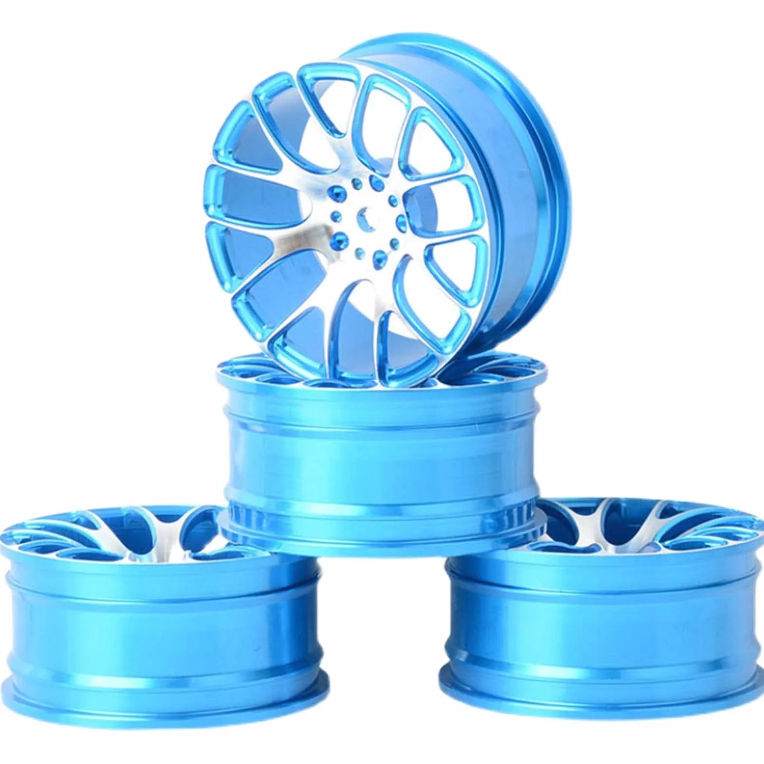 KEEDA Cerchi in lega da 52 mm per auto da corsa RC Drift On Road HSP Redcat HPI Himoto Kyosho (blu)