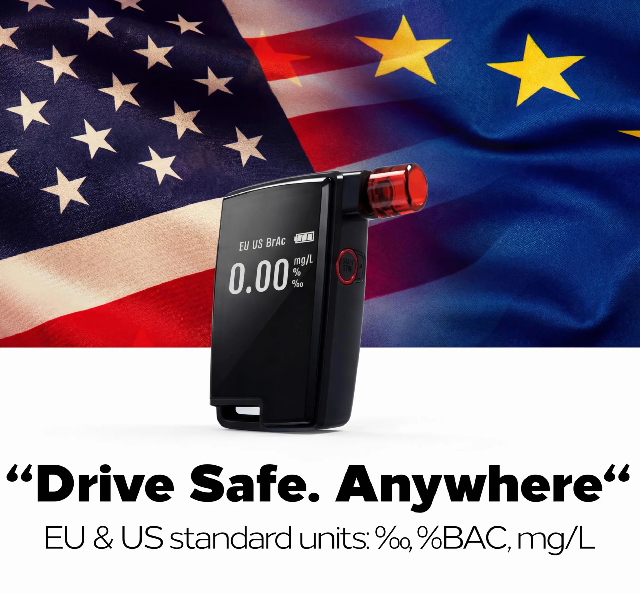 ACE XS Promilletester per autisti - mini etilometro polizeigenauer con portachiavi - alcoltest professionale per autovetture