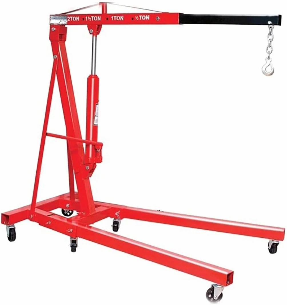 Alza motori pieghevole su ruote 2 tonnellate braccio regolabile 4 posizioni 158x106x156 cm