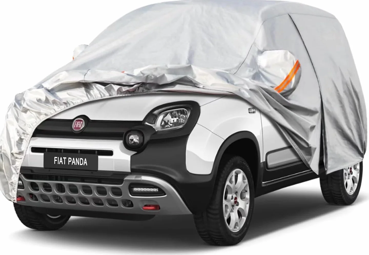 Kayme Telo Copriauto da Esterno, Compatibile con Fiat Panda (2011-2025), Copertura a 6 Starti per Impermeabile Anti UV Anti Vento Antipolvere, Telo Copri con Cerniera e in Cotone.