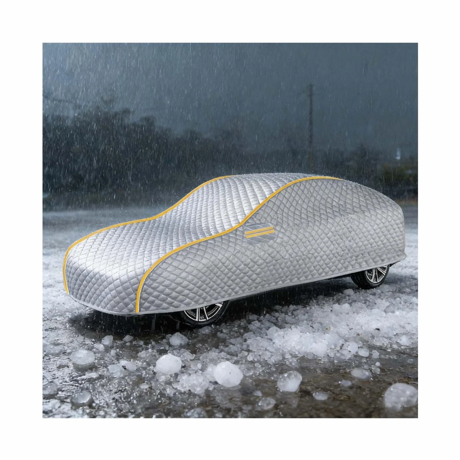 Telo Copriauto Antigrandine Per Ford Puma 2019-2026,Upgrade Anti-Grandine Auto, Resistente Alla Grandine, Al Vento, Alla Neve E Ai Raggi UV,Dotato Di Strisce Riflettenti