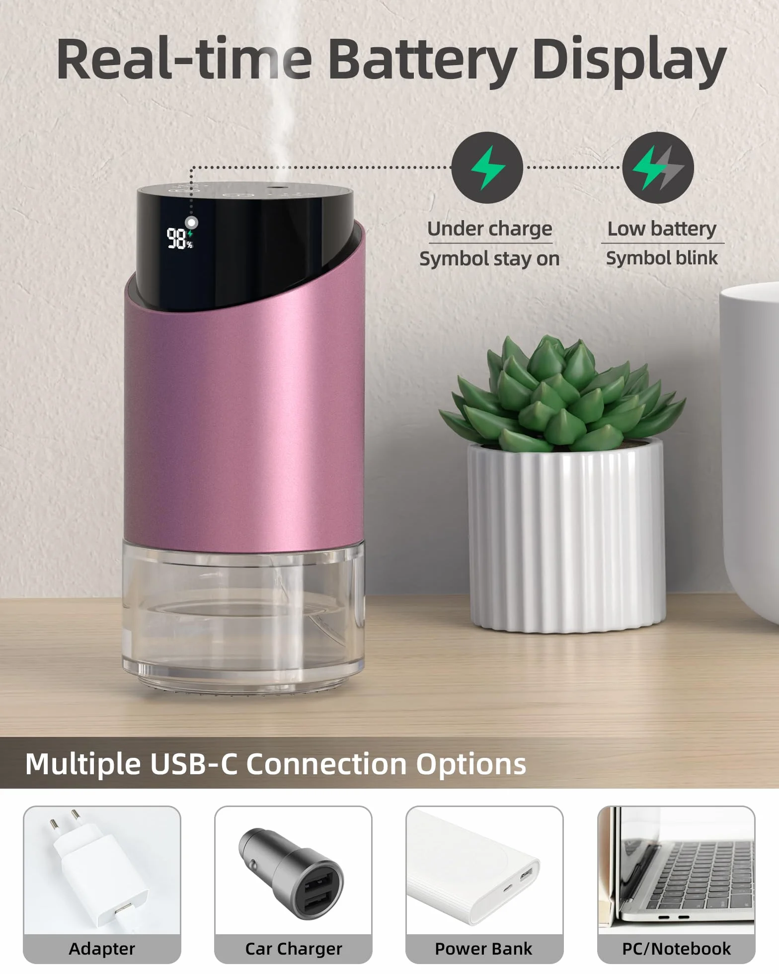 Diffusore di oli essenziali 100 ml, diffusore profumo auto per casa grande spazio, 4 timer, 3 livelli di nebbia