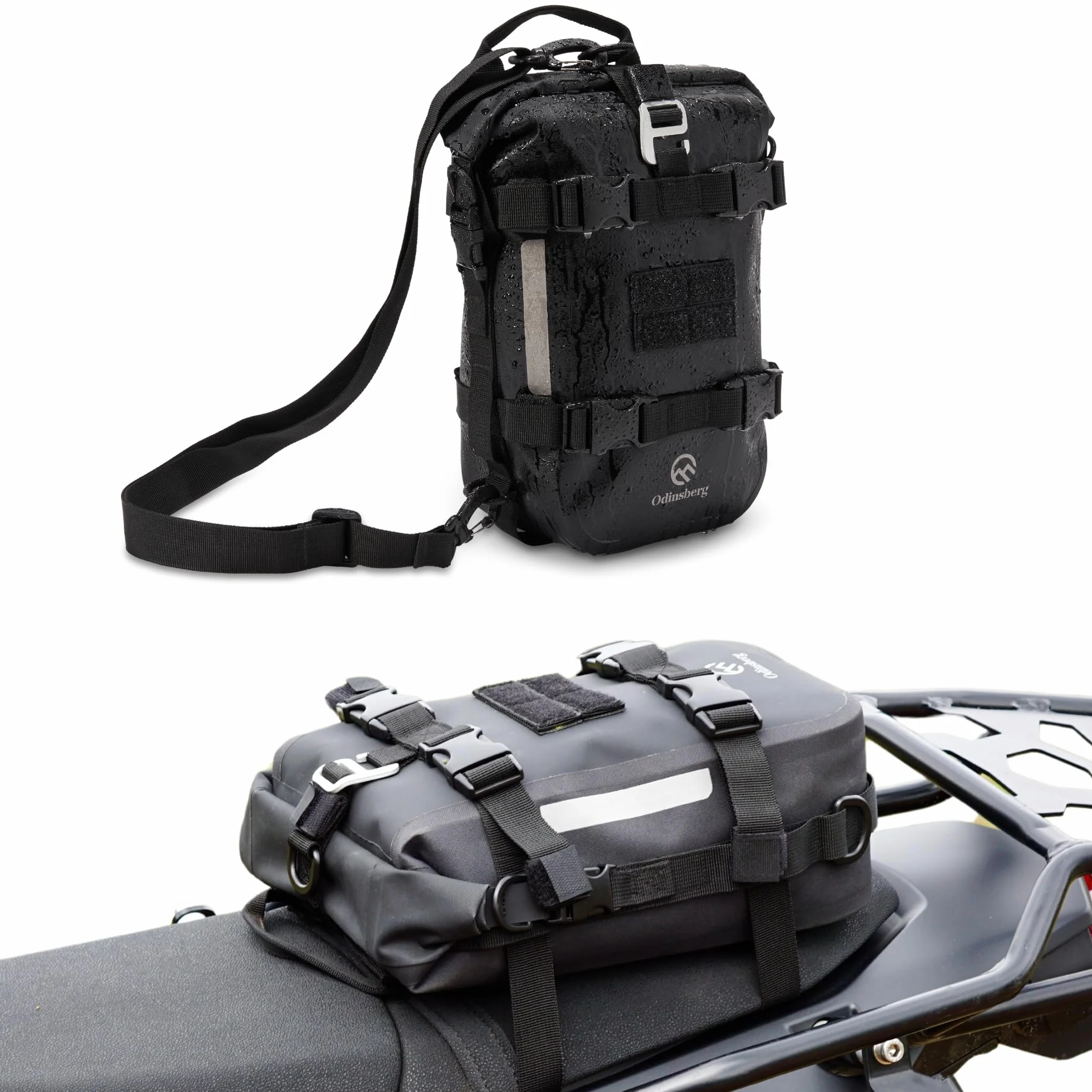 Odinsberg 7L Borsa Impermeabile Moto Posteriore Laterale Sella Drybag Rullo Portapacchi