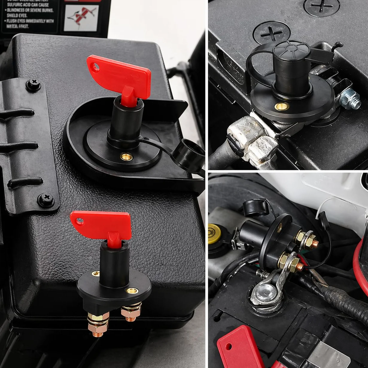 Topolenashop Staccabatteria Auto 12V/24V 100A 500A Picco – Interruttore Batteria Impermeabile con 2 Chiavi Rimovibili, Isolatore per Auto, Camper, Barca, Camion e ATV | SY-KG0084