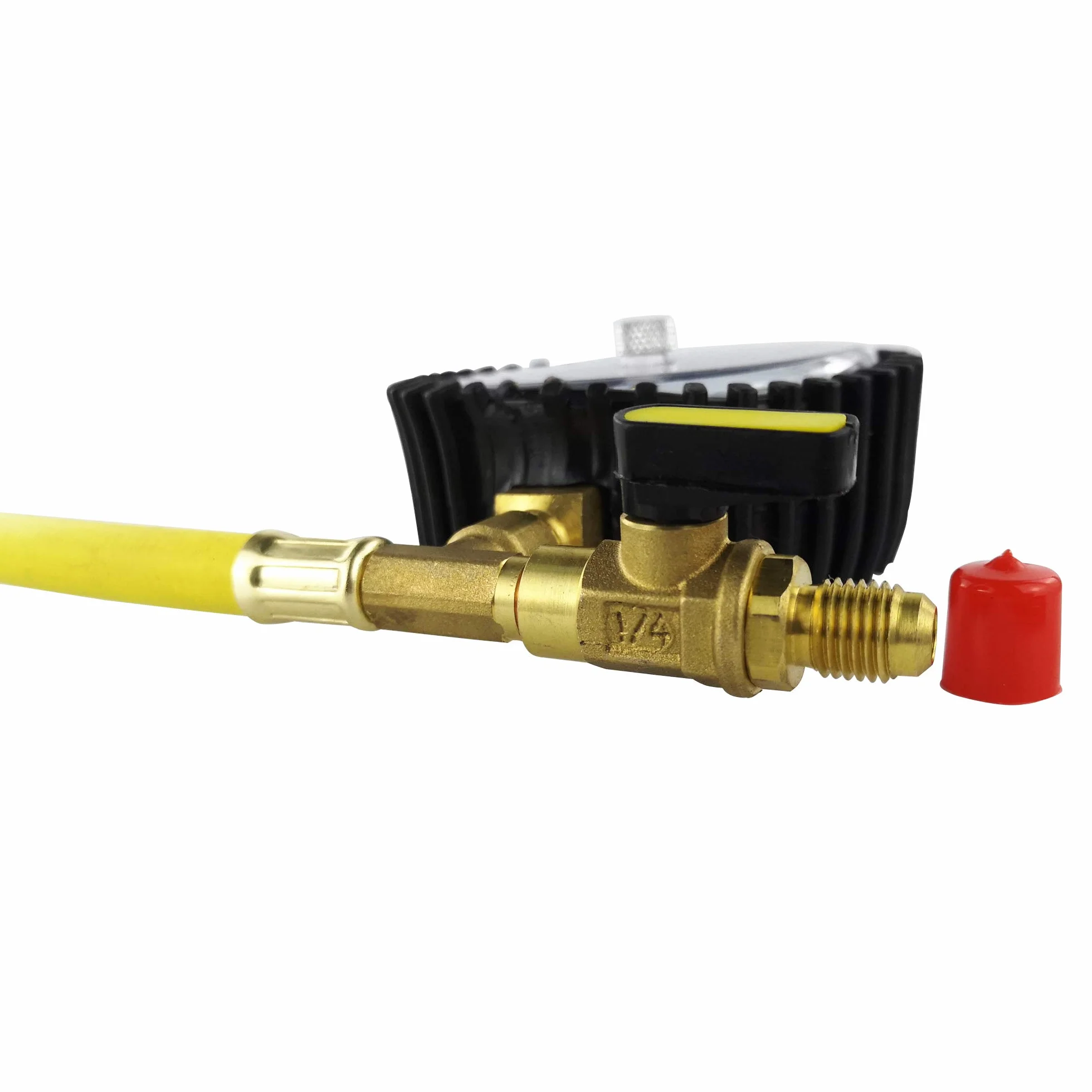 Manometro per azoto refrigerante R134a R1234yf R22 R507 R422D R404A R407C SAE 1/4" valvola a sfera