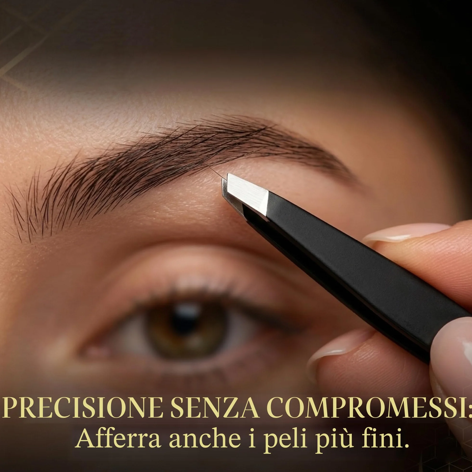 OCBA 4 pezzi Pinzette per sopracciglia professionali in acciaio inossidabile a punta e angolate