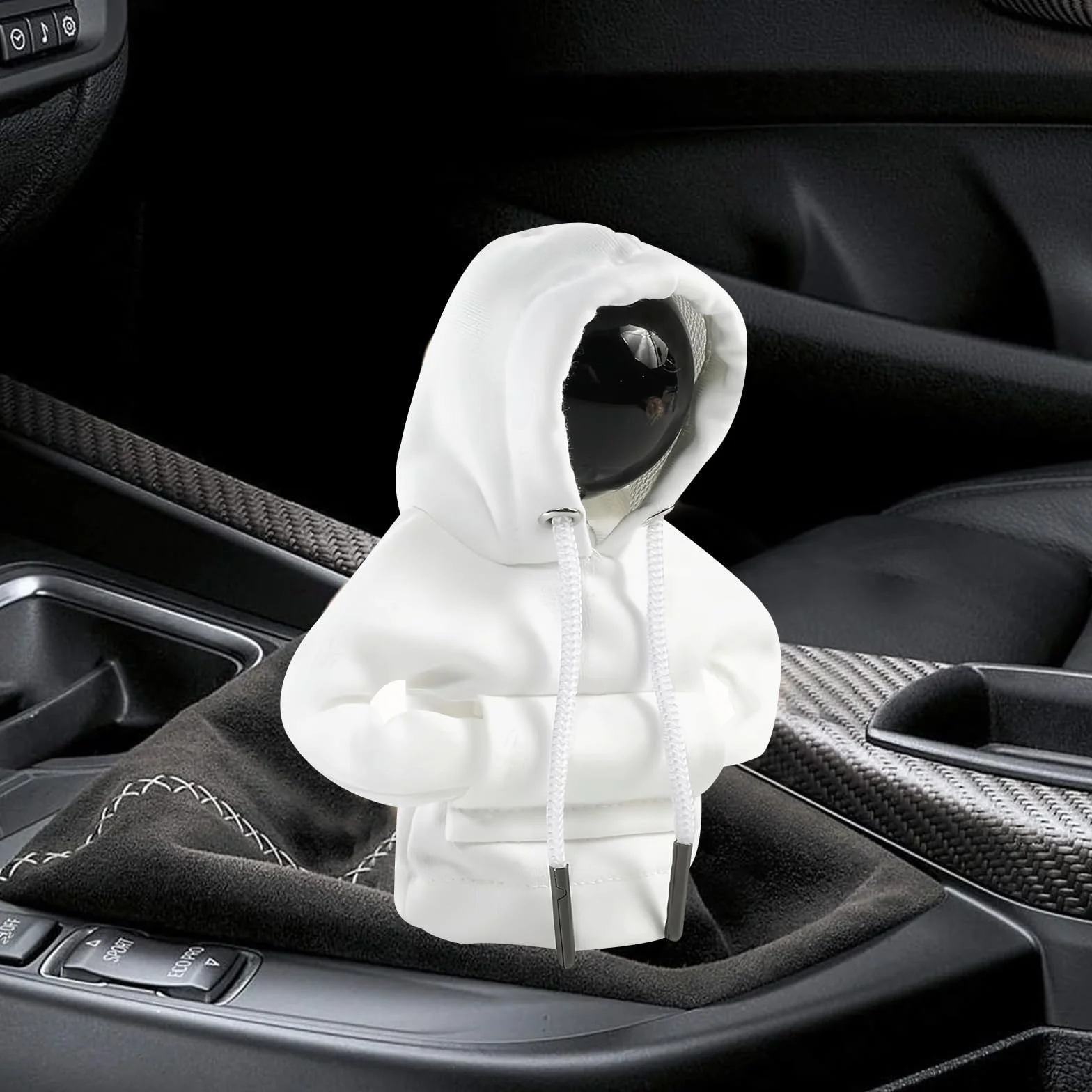 Car Gear Shift Knob Cover, Car Gear Shift Cover, Universal Car Gear Shift Cover, Car Gear Shift Cover, Car Gear Shift Cover, Suitable for Car, Truck, SUV, Camper (White)