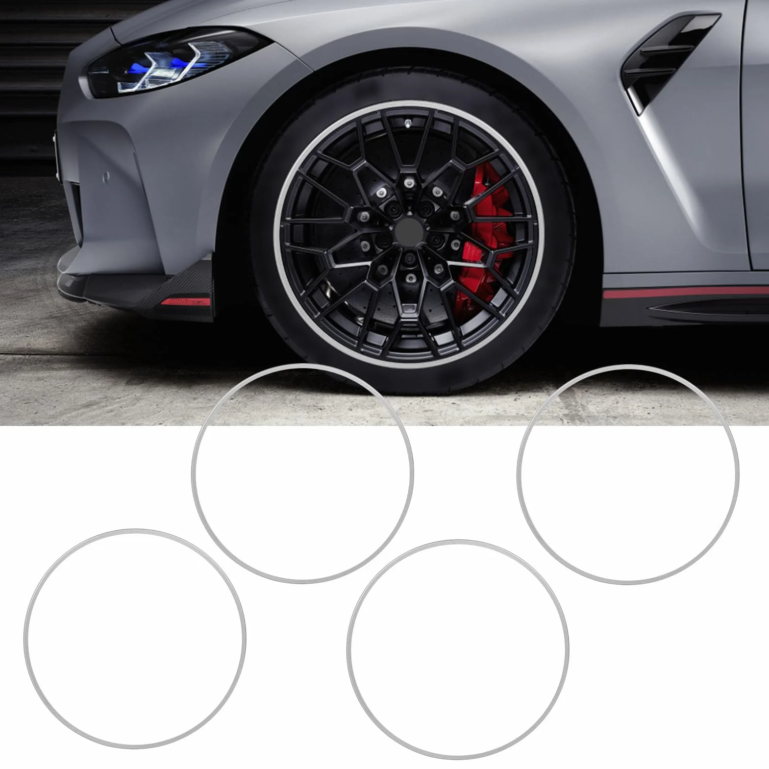 Protector Cerchione Ruote Auto Adesivo Universale in Lega 19 Pollici Protezione Completa Resistente Facile da Installare Bianco