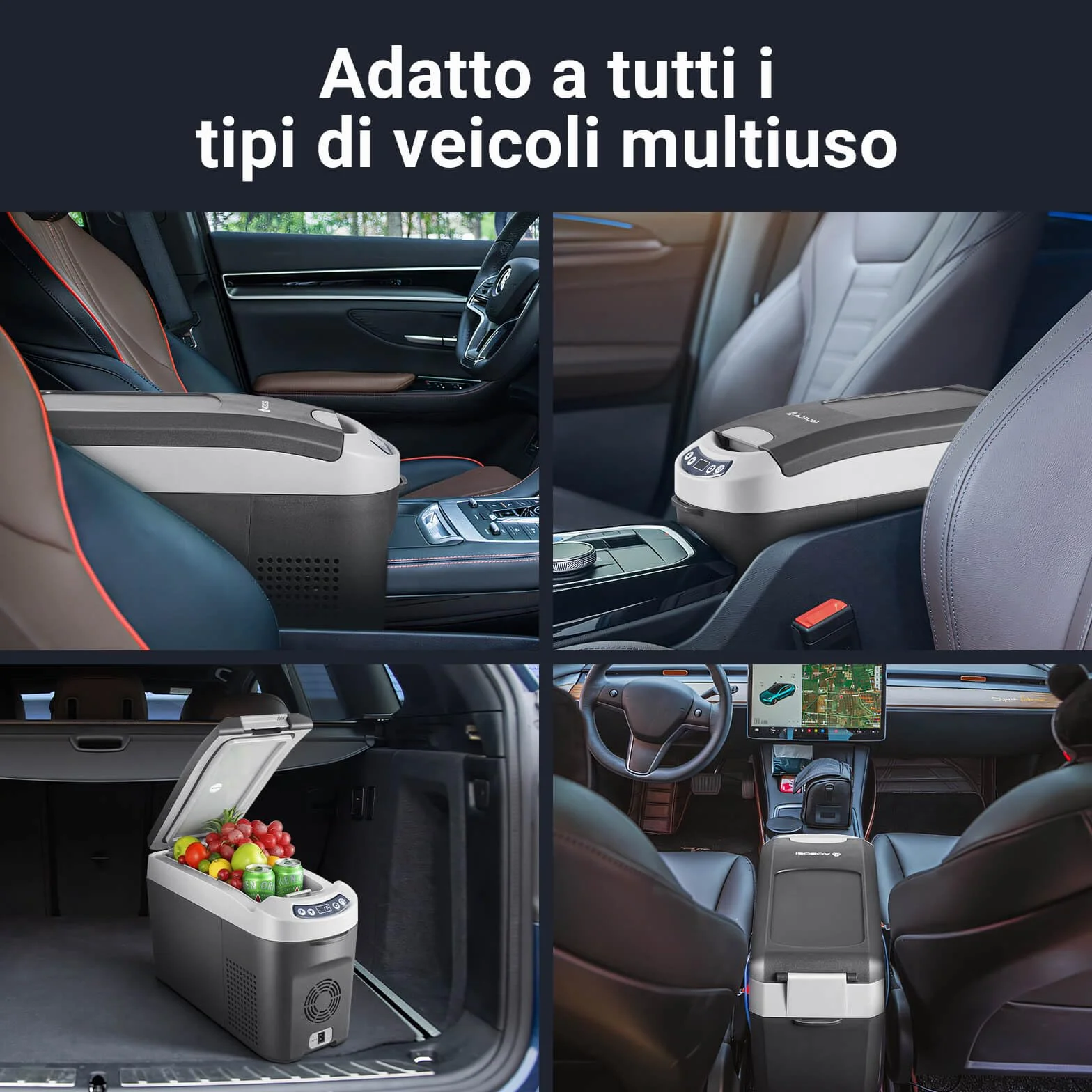 AAOBOSI Frigo Portatile 15 litri, 12V/24V DC Frigoriferi Portatile, Contenitore refrigerante per compressore per Auto Camion Picnic Campeggio da -20℃ a 20℃