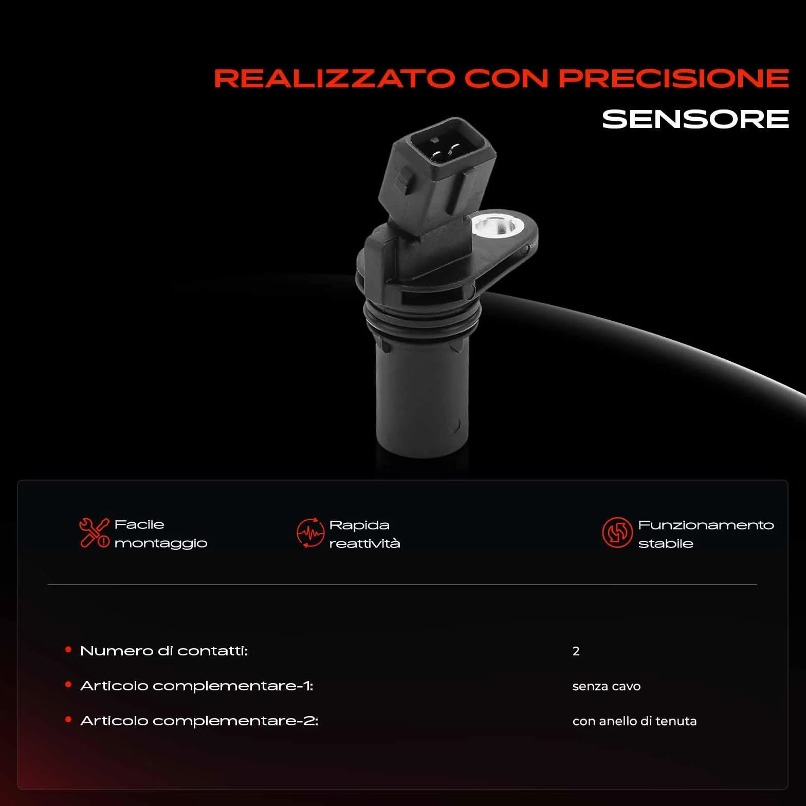 Frankberg Posizione dell'albero Motore Sensore dell'albero Motore 2-Poli Compatibile con City-Coupé 450 Cabrio 450 Fortwo Coupé 450 Colt CZC Cabriolet RG Colt VI Z2A Z3A Replace# 0015145V00100000