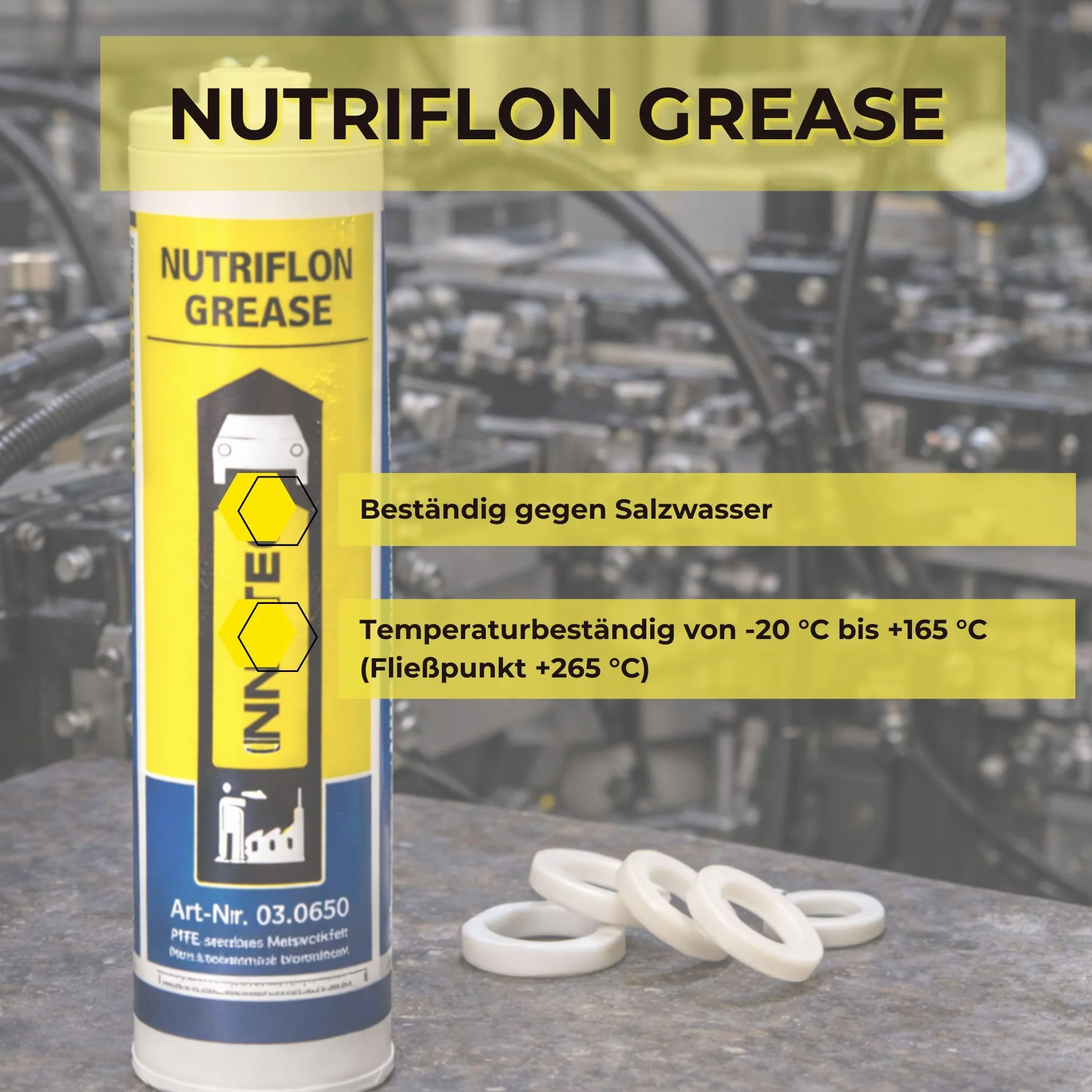 INNOTEC Nutriflon Grease 400 g Grasso lubrificante bianco alimentare NSF-H1 anticorrosione resistente all'acqua