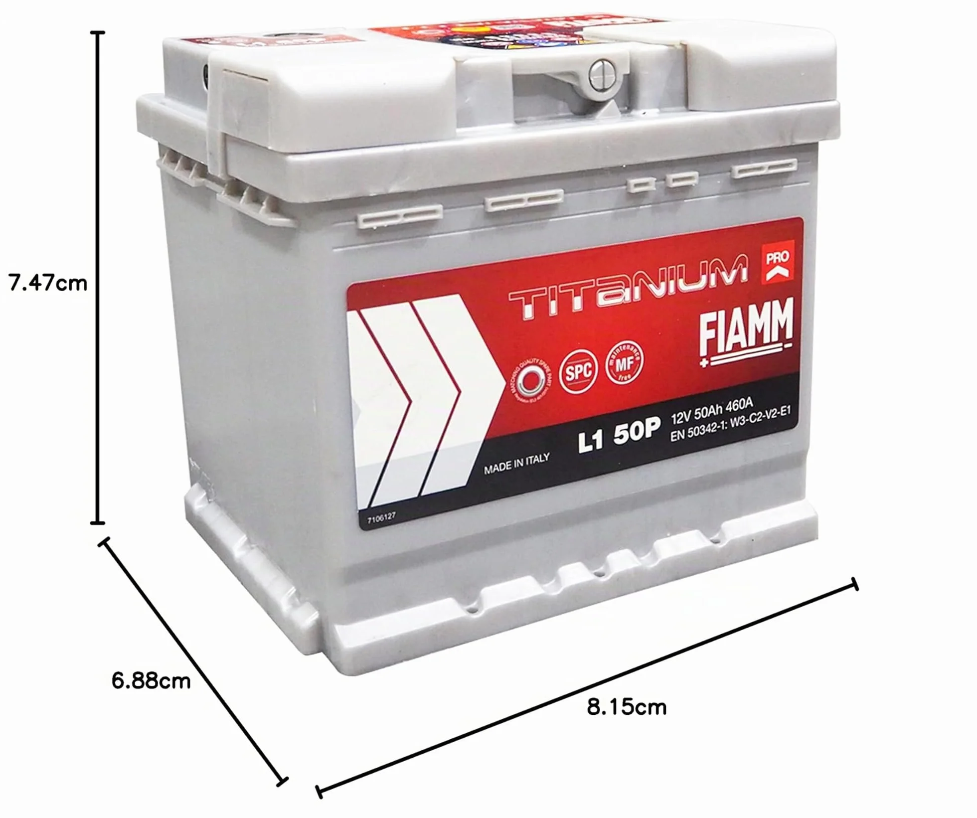 FIAMM Batteria auto 12V 50Ah 460A EN L1 50P Polo Positivo a Destra