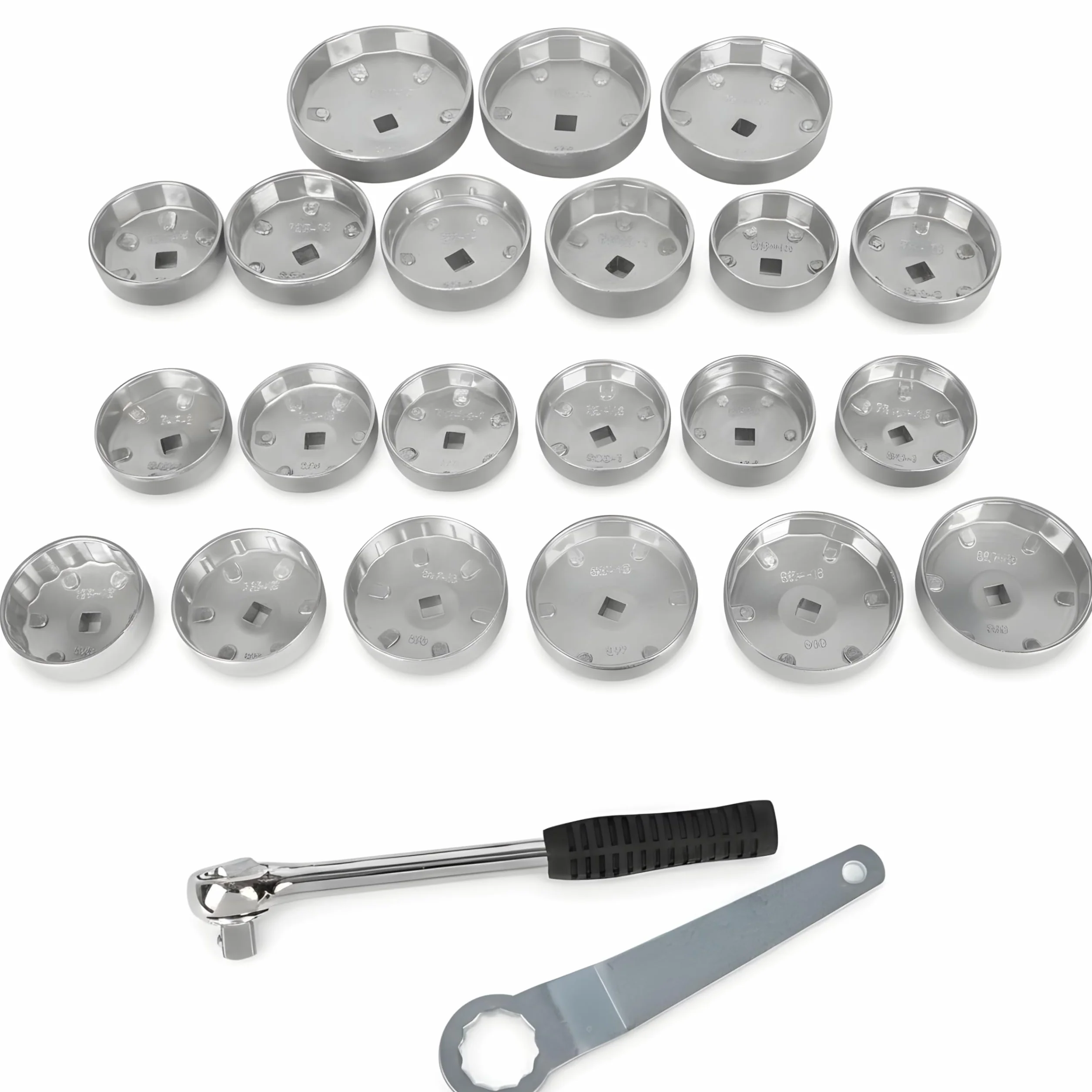 KATSU Set Chiavi Filtro Olio 23 Pezzi 1/2" 65-101mm Alluminio Custodia