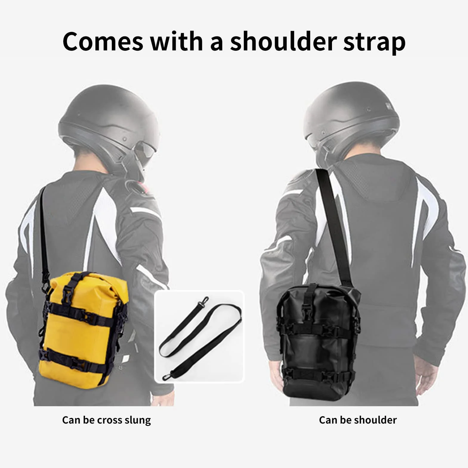 Shkalacar Borsa per Telaio Paraurti Moto, 8 Litri Laterale Completamente Impermeabile - Utilizzabile Come Tracolla
