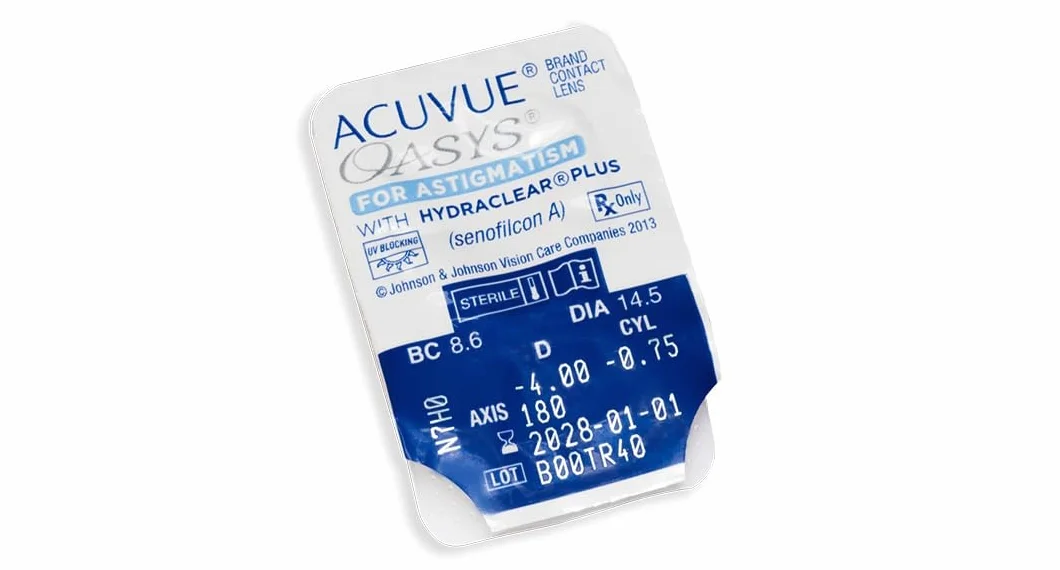 Acuvue OASYS for ASTIGMATISM Lenti a contatto quindicinali HYDRACLEAR PLUS -9.00 Cilindro -0.75 Asse 160 BC 8.6 DIA 14.50 6 lenti