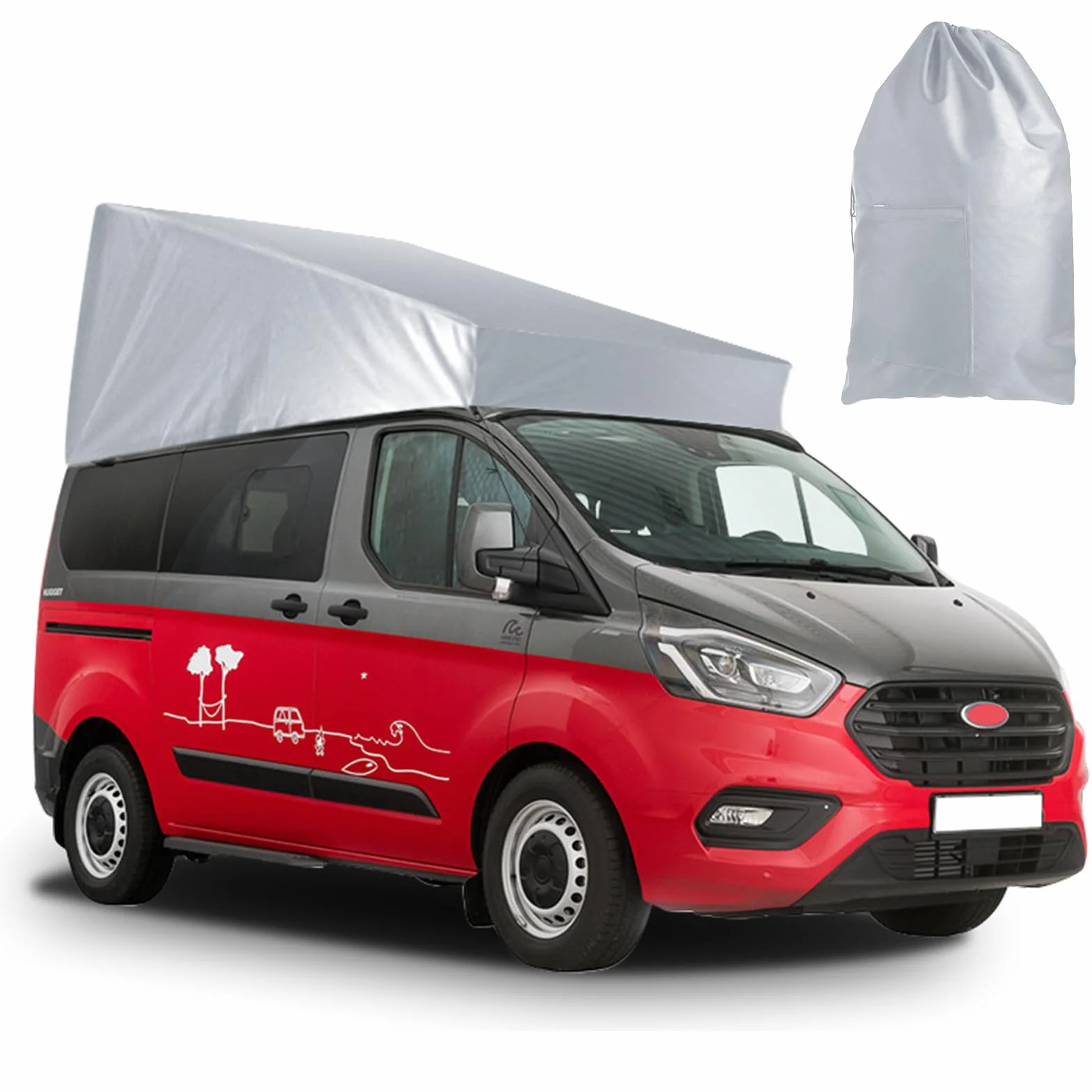 Protezione del Tetto Sollevabile Sostituzione per Ford Transit Custom, Tenda da Tetto per Camper con Protezione dalle Intemperie per Tetto a Scomparsa, Non Adatto per Tetti Ristrutturati