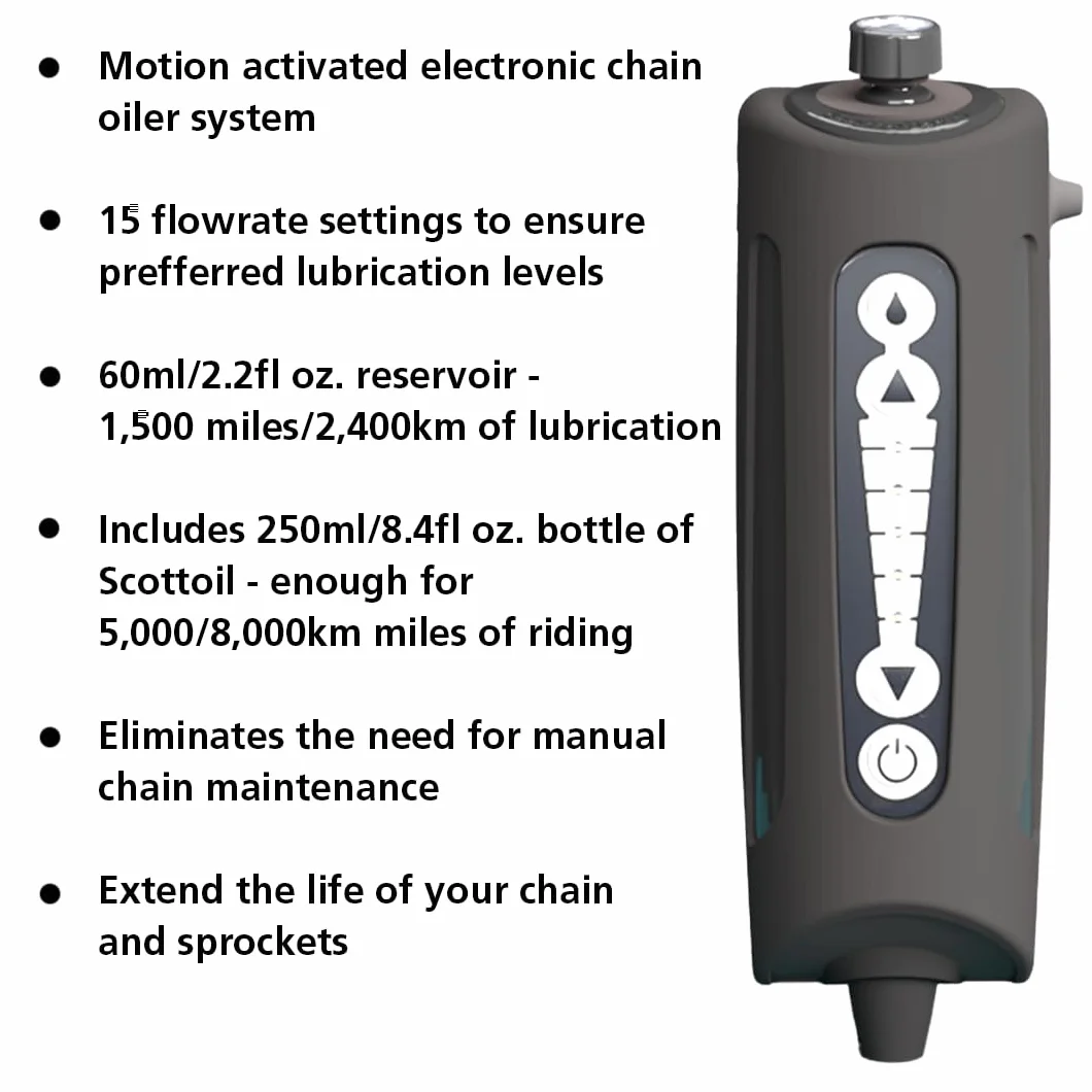 Scottoiler xSystem 3.0+ - Olio elettronico per catena con controllo tramite app Bluetooth incluso Scottoil All Climate Biodegradable Green