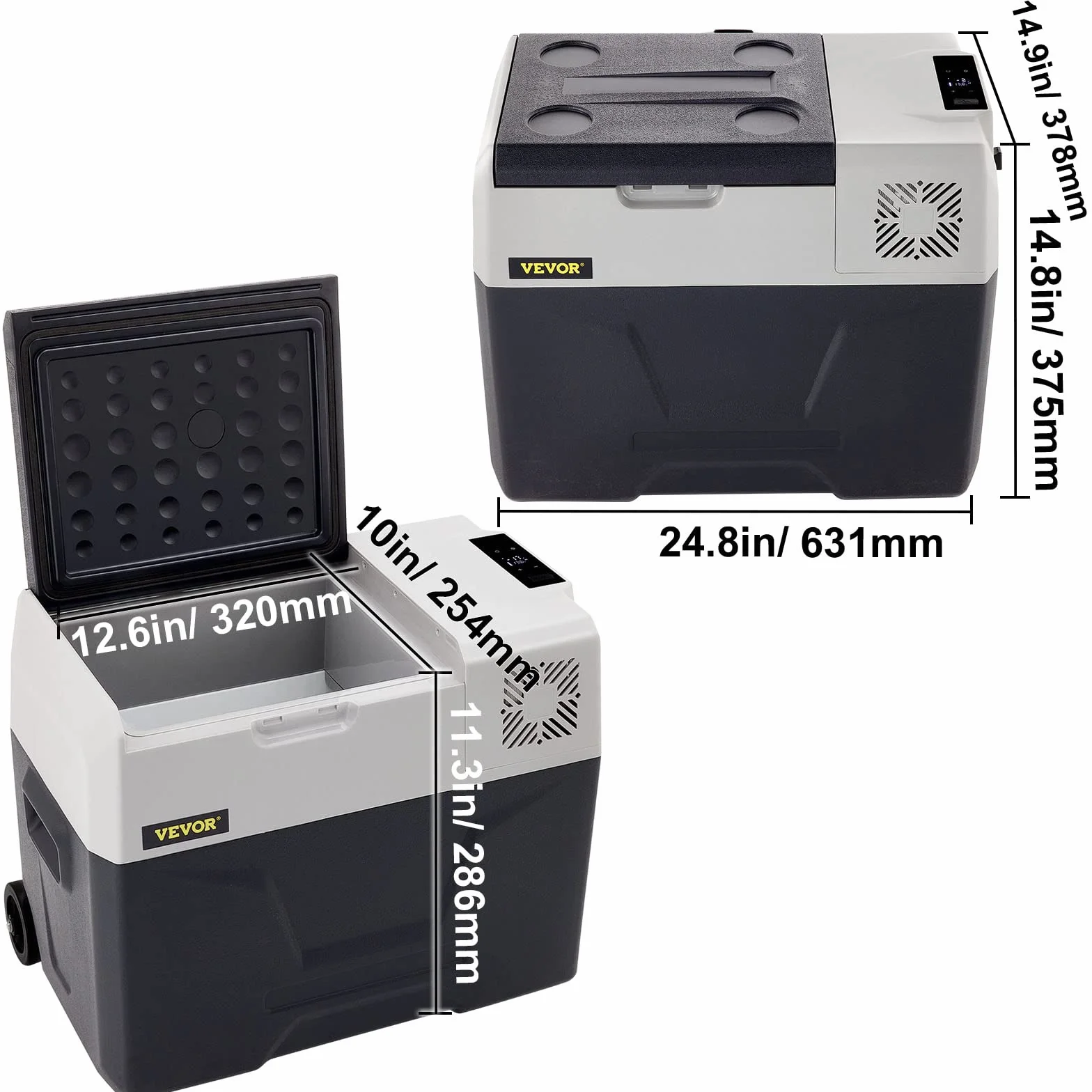 Vevor, frigorifero da 30 l, portatile, piccolo frigorifero, frigorifero, congelatore, veicolo, auto, camion, camper, barca, mini dispositivo di raffreddamento elettrico per guida, viaggi, pesca,