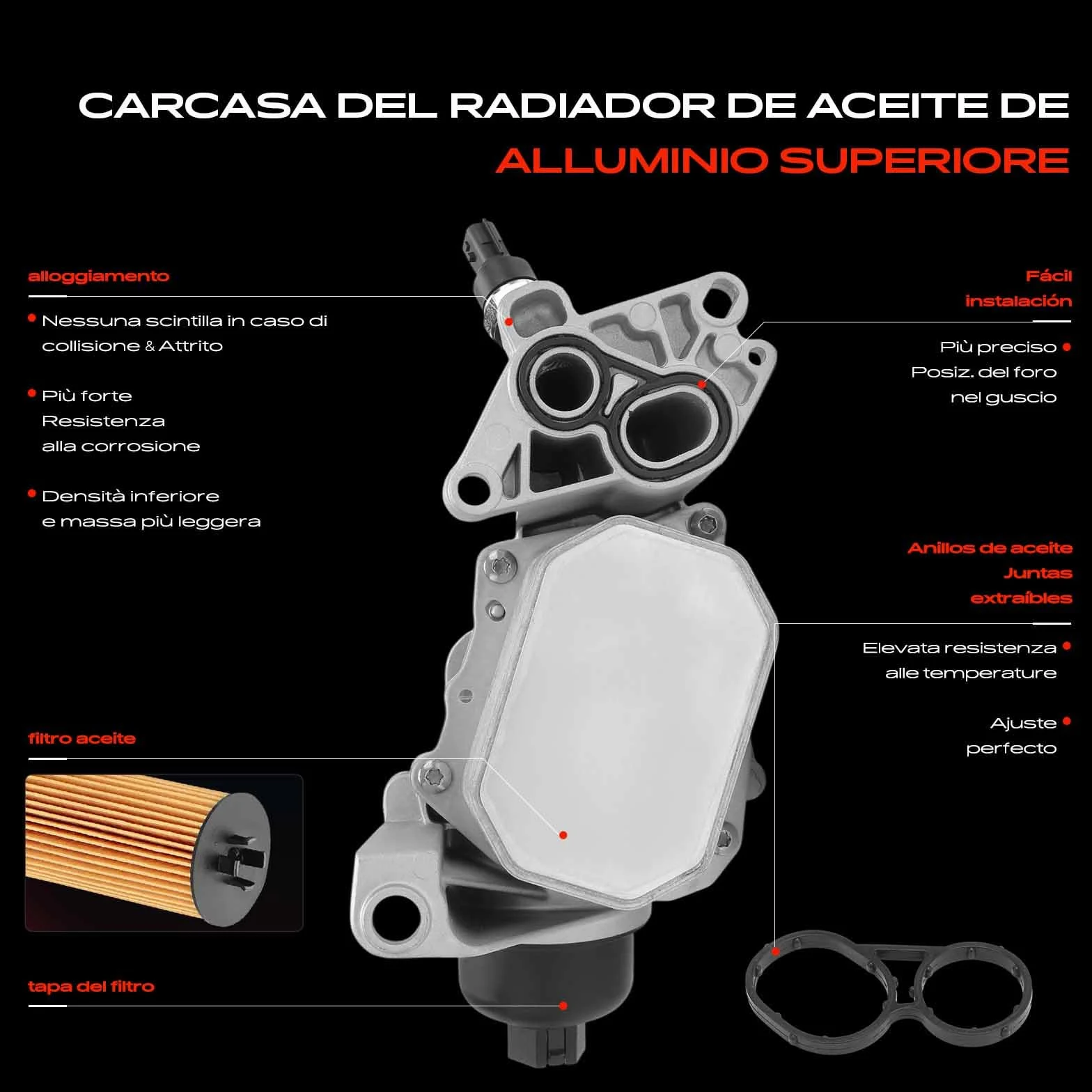Frankberg Radiatore dell'olio Filtro dell'olio Compatibile con Master II 2.5 D