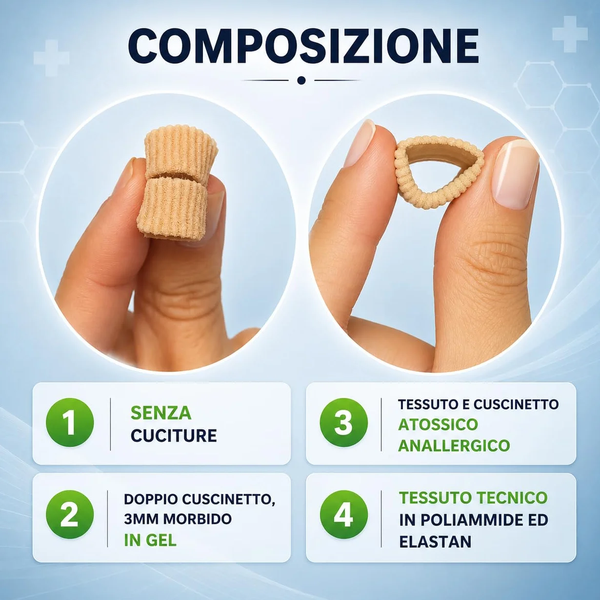 AriaPad-M Tutore Podologico per Dita a Martello | Supporto in Gel | Dispositivo Medico CE | 5 Pezzi