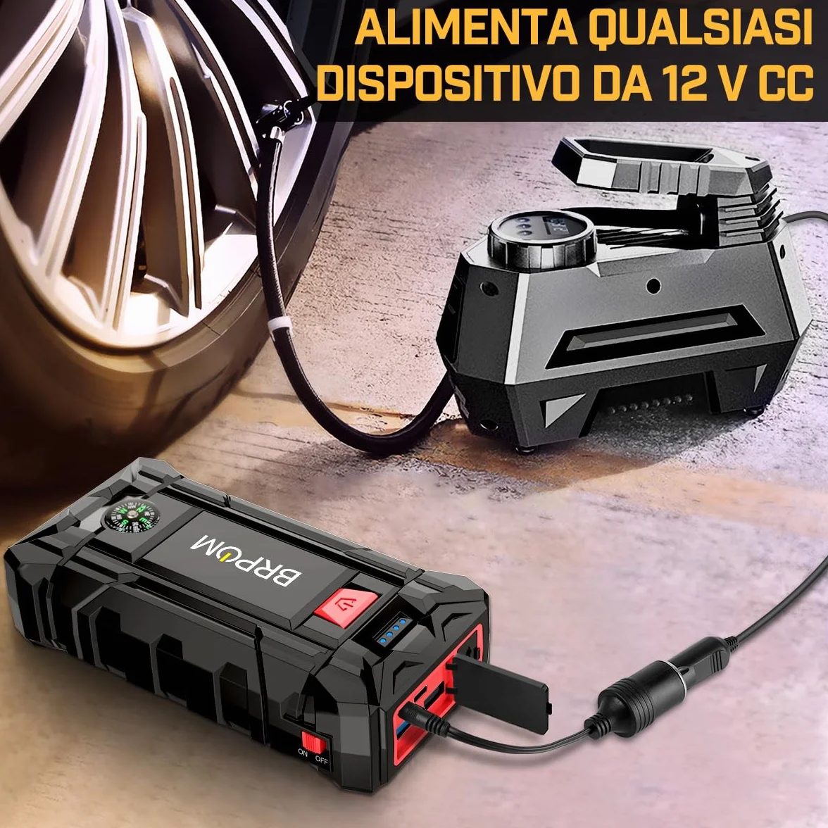 9000A 26800mAh Avviatore Batteria Auto, Avviatore di Emergenza per Auto/Moto, Torcia LED, Porta USB
