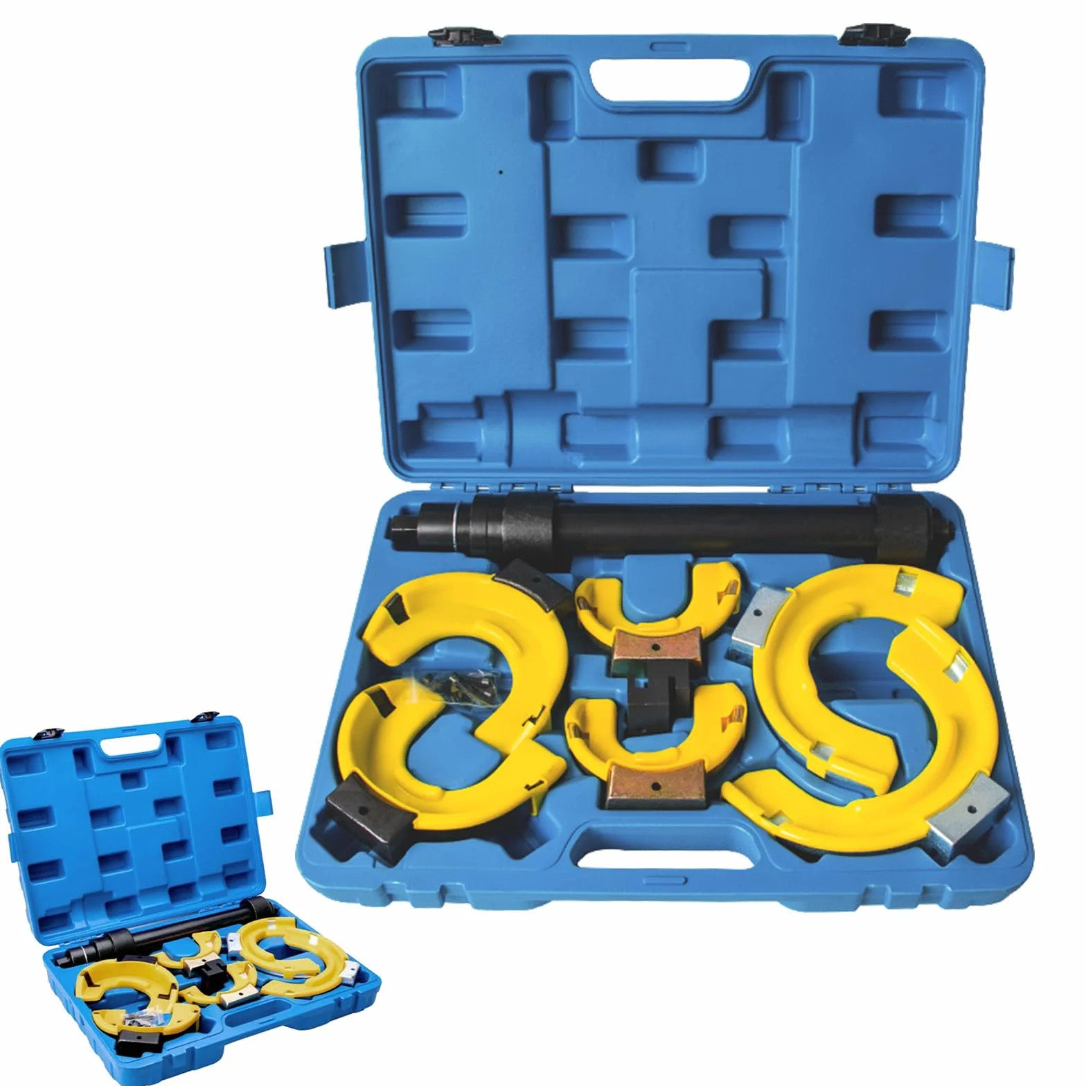 UISEBRT Set di tensionatori a molla, universale, per auto, fino a 1000 kg, sistema di sospensione per tuning, con scatola di plastica blu