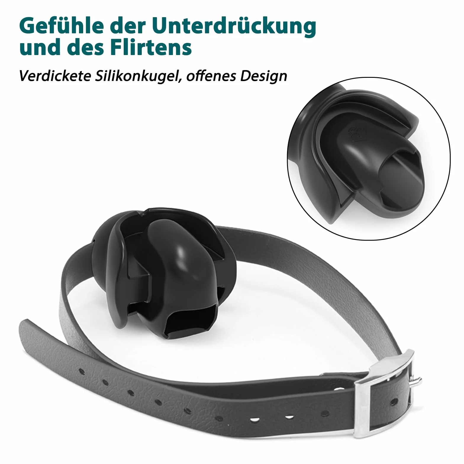 BDSMAGE Gag SM Sex Toy Estremo per Coppie, Mouth Extreme BDSM Toy Hard, Set di Schiavi (Nero)
