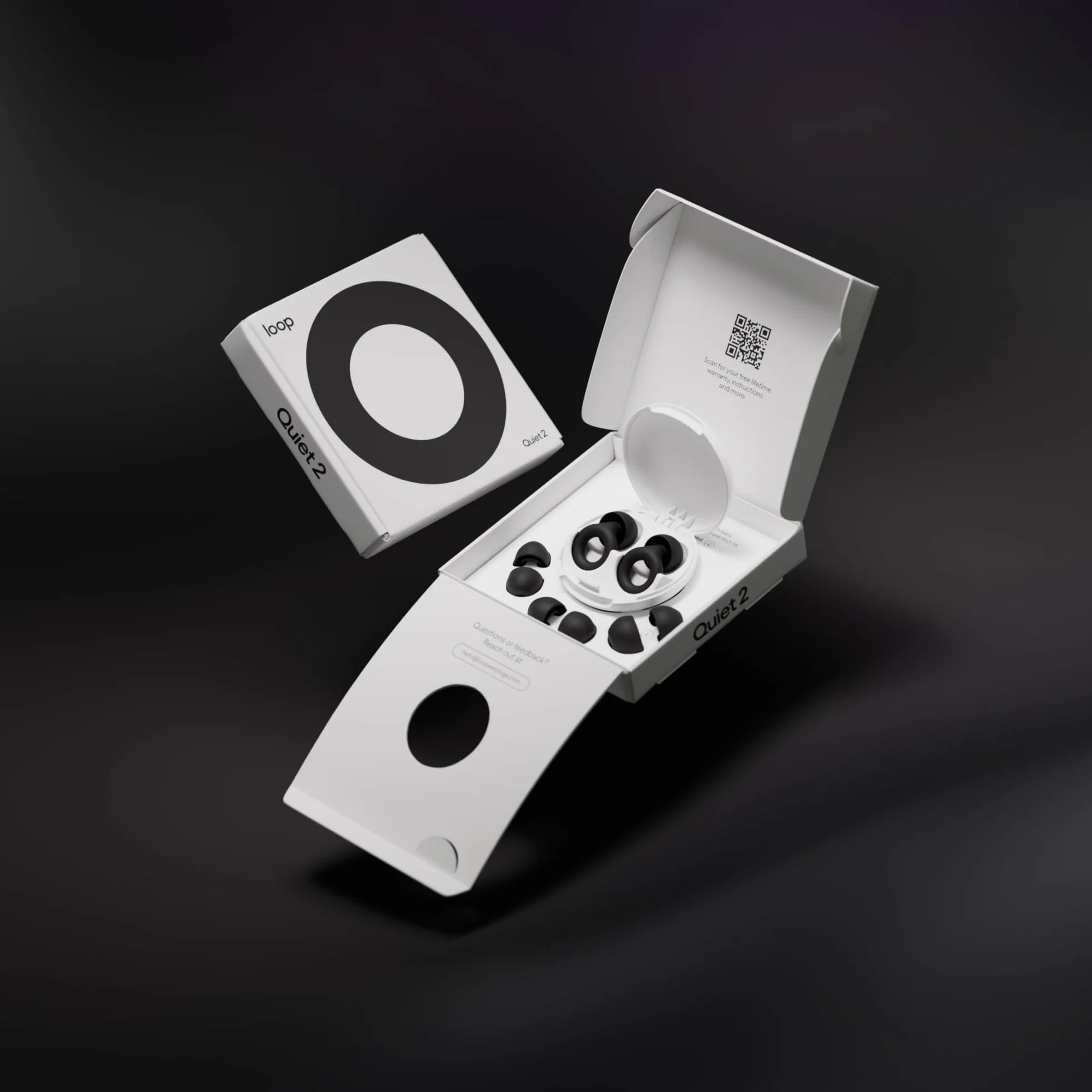 Loop Quiet 2 Tappi orecchie riduzione rumore 24dB SNR riutilizzabili protezione udito