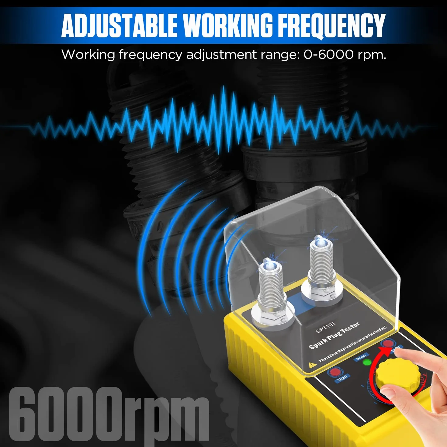 Tester Candele Auto 220V Regolabile, Strumento Diagnostico Accensione 12V a Doppio Foro