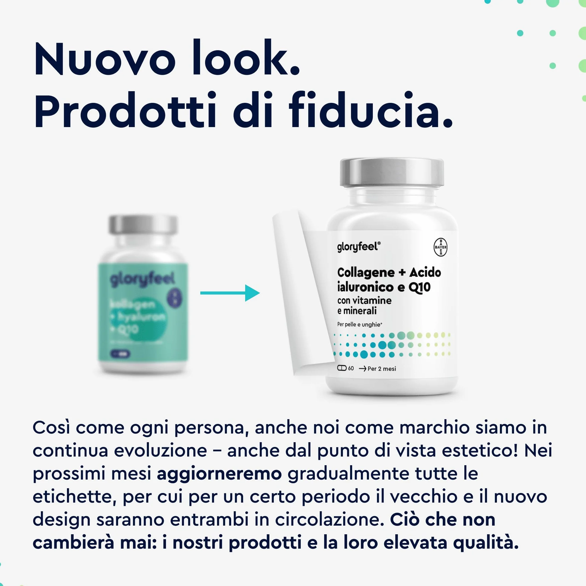 Collagene Marino con Acido Ialuronico, Coenzima Q10, Vitamina C, Zinco, 60 Capsule, Integratore per Pelle, Ossa e Articolazioni