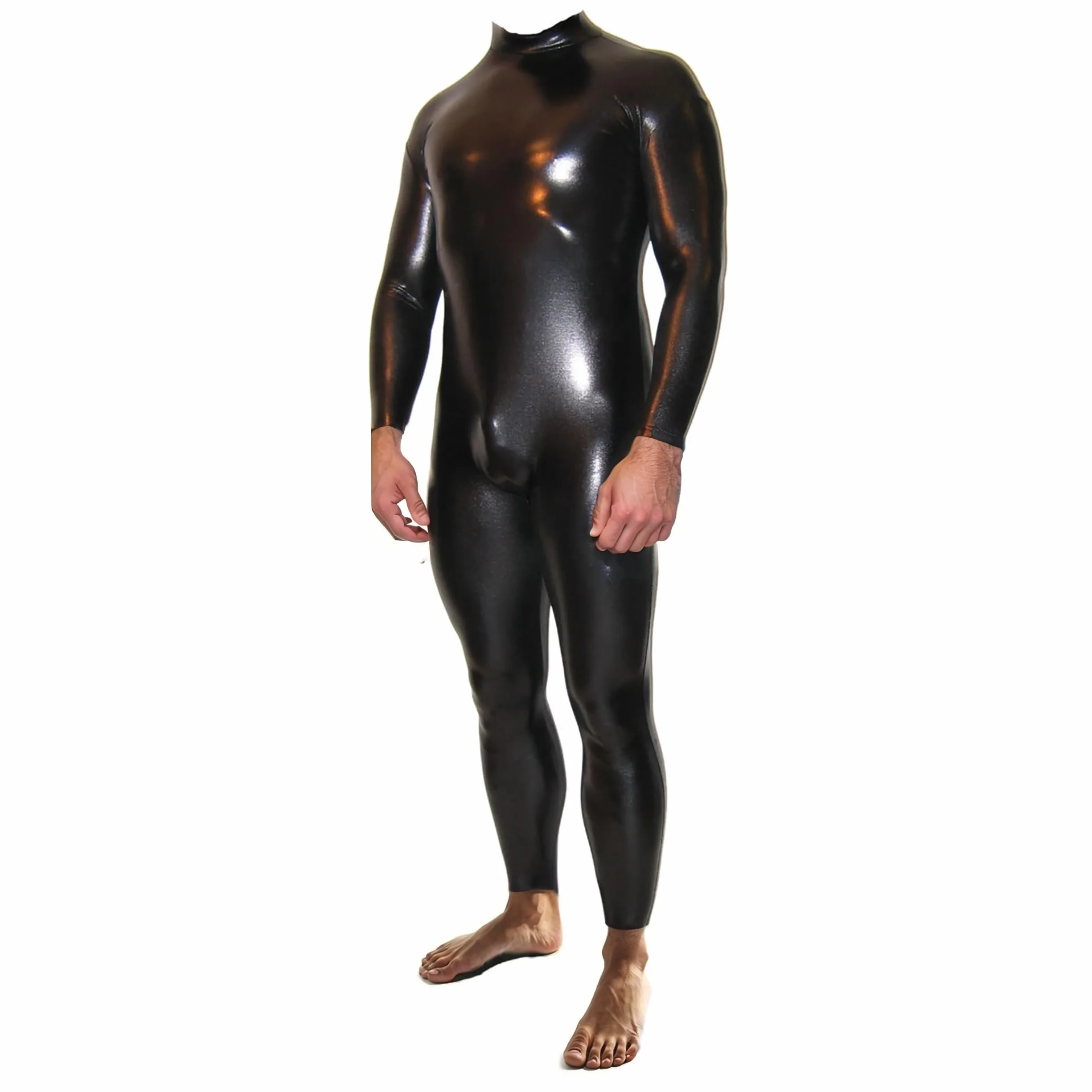 Rubberfashion Catsuit Wetlook Tuta Intera Lucida Aperta sul Davanti