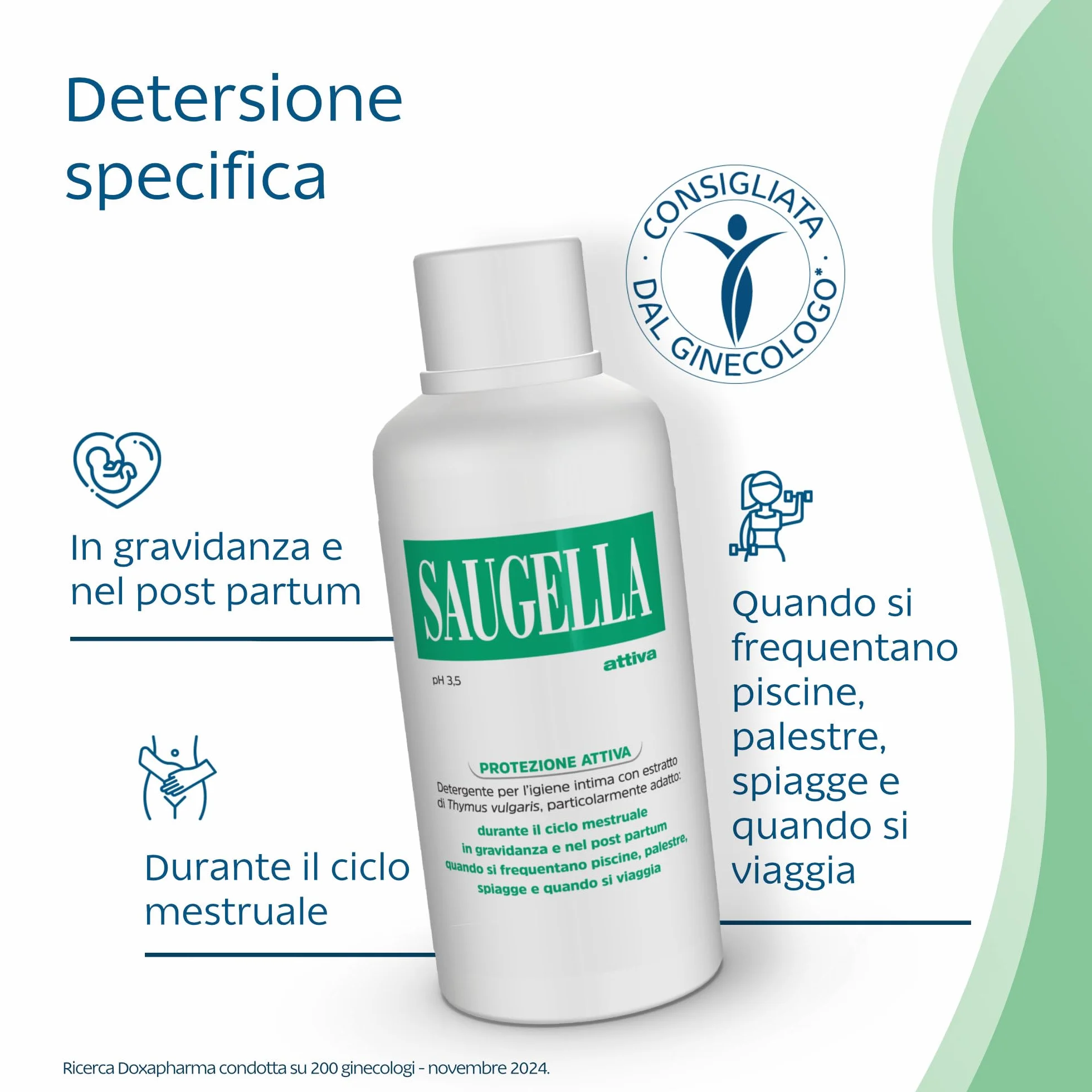 Saugella Attiva Detergente Intimo Antibatterico pH 3.5 750 ml