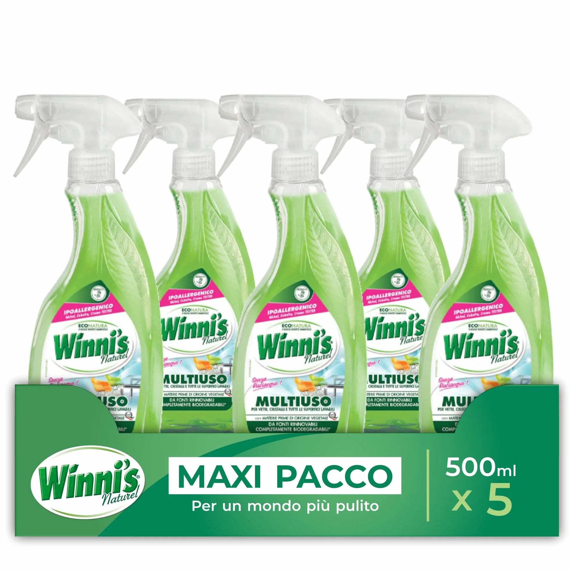 Detergente Spray Multiuso Ipoallergenico 500 ml x 5 Confezioni