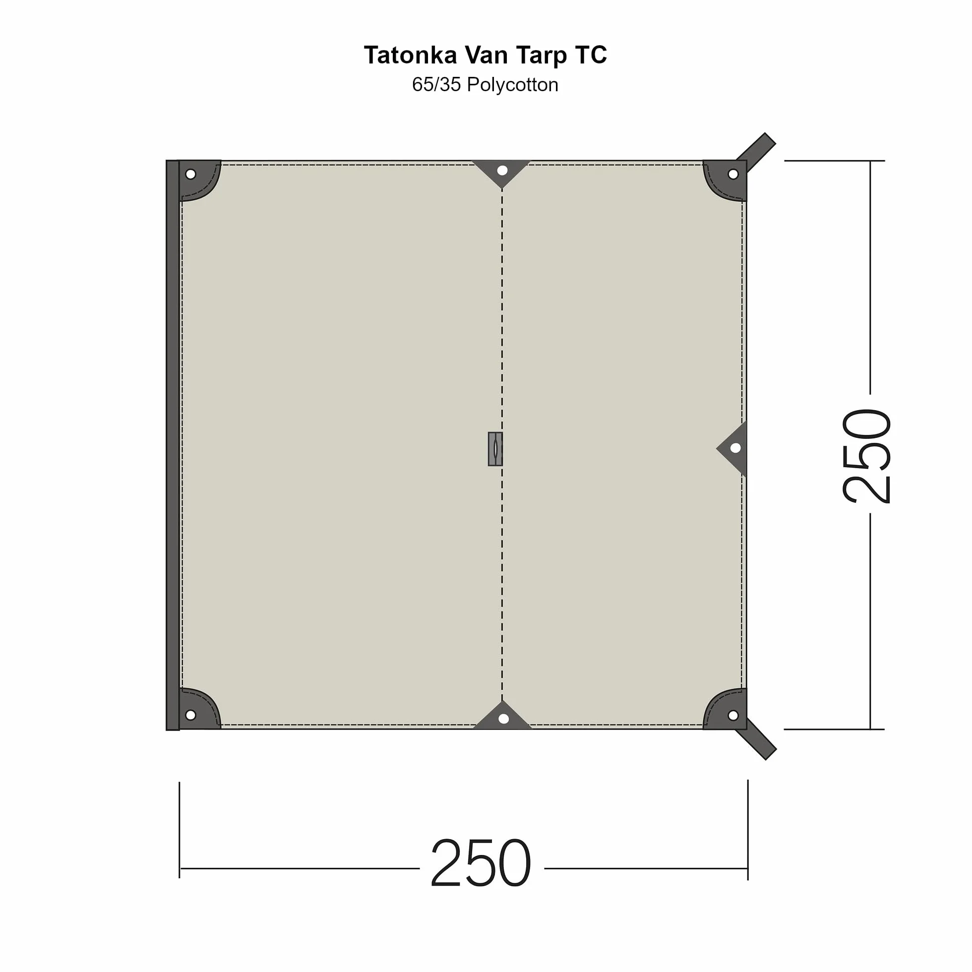 Tatonka Van Tarp (250 x 250 cm) - Tenda da sole impermeabile per camper - per barriera binari, parapioggia